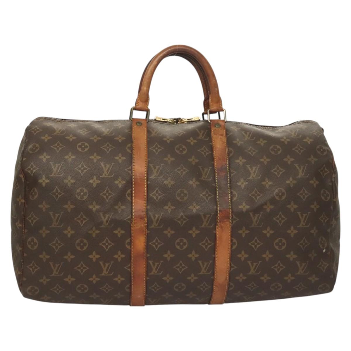 LOUIS VUITTON Monogram Keepall 50 Boston Bag M41426 LV Auth BD2302
