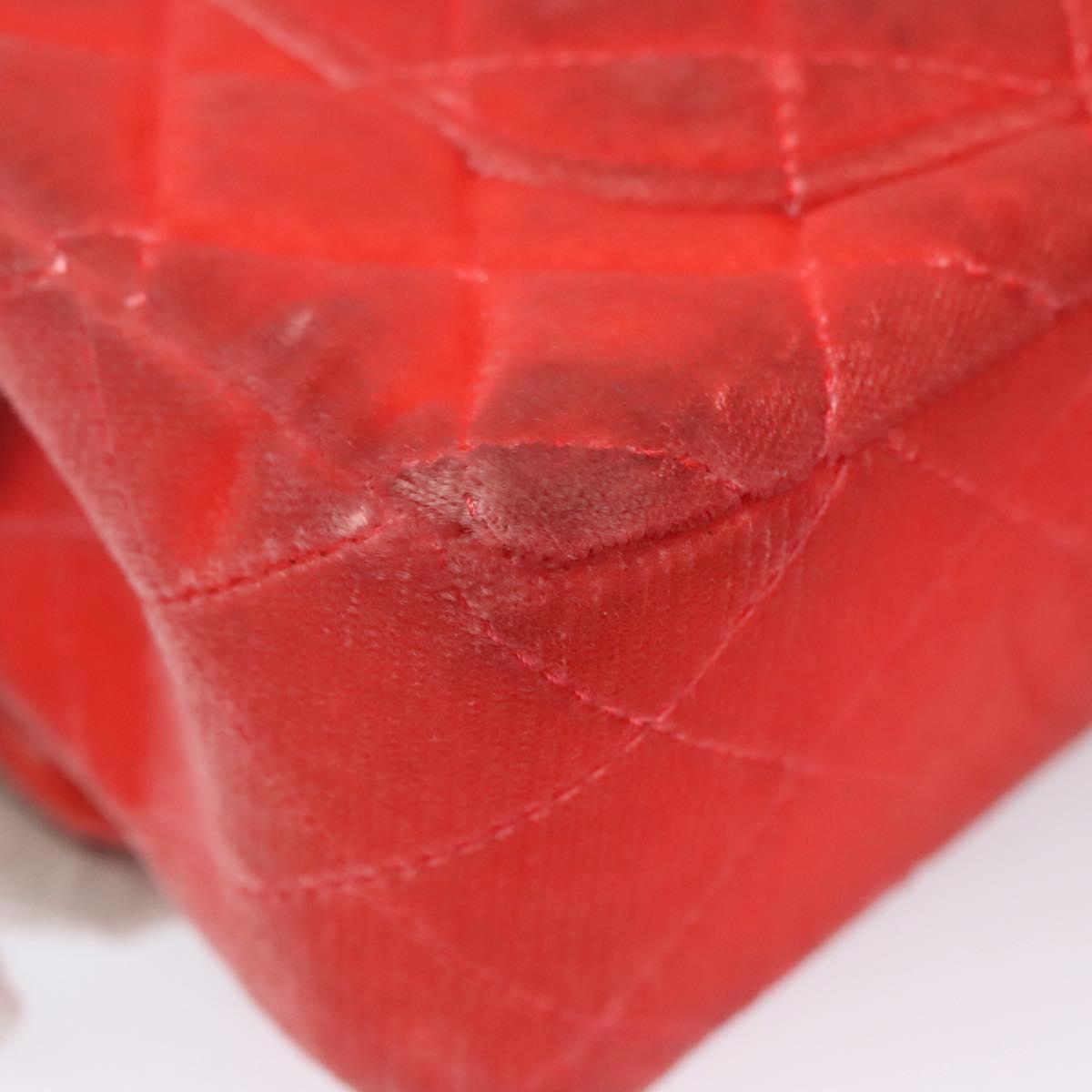 CHANEL Matelasse Chain Shoulder Bag Velor Pink CC Auth BD244V