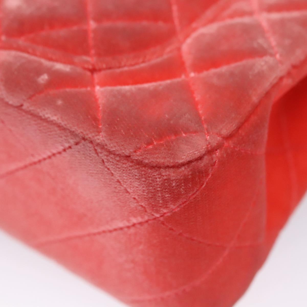 CHANEL Matelasse Chain Shoulder Bag Velor Pink CC Auth BD244V