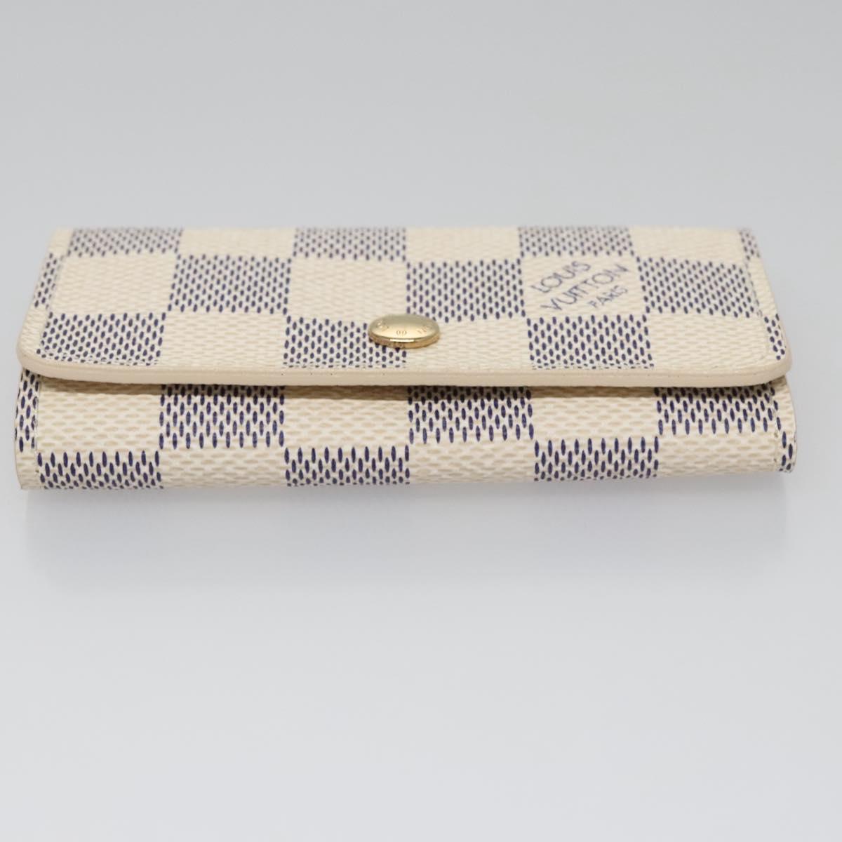 LOUIS VUITTON Damier Azur Multi Cles 4 Key Case N60020 LV Auth BD247