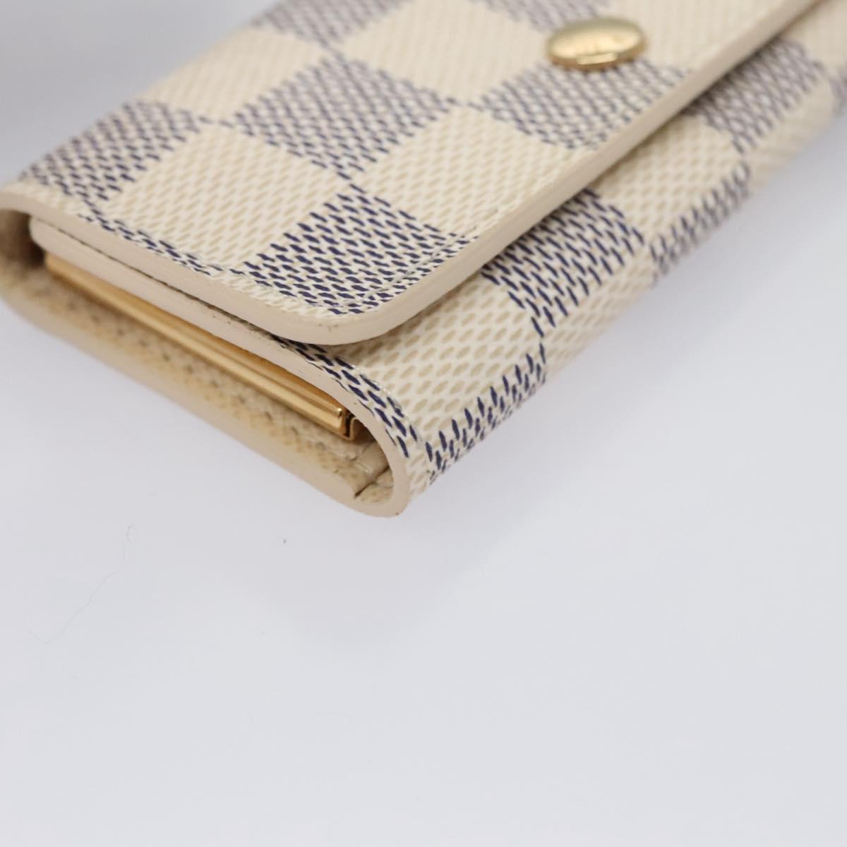 LOUIS VUITTON Damier Azur Multi Cles 4 Key Case N60020 LV Auth BD247