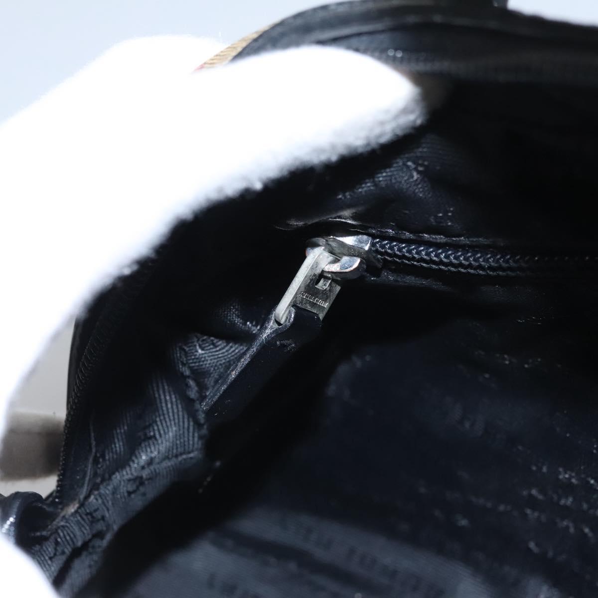 BURBERRY Nova Check Hand Bag PVC Beige Auth BD255