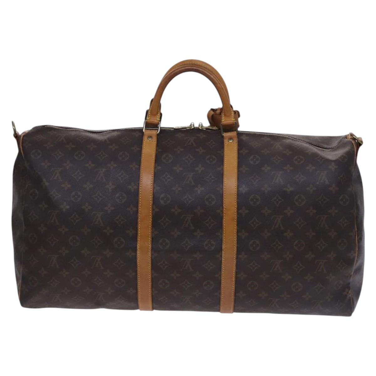 LOUIS VUITTON Monogram Keepall Bandouliere 60 Boston Bag M41412 LV Auth BD263