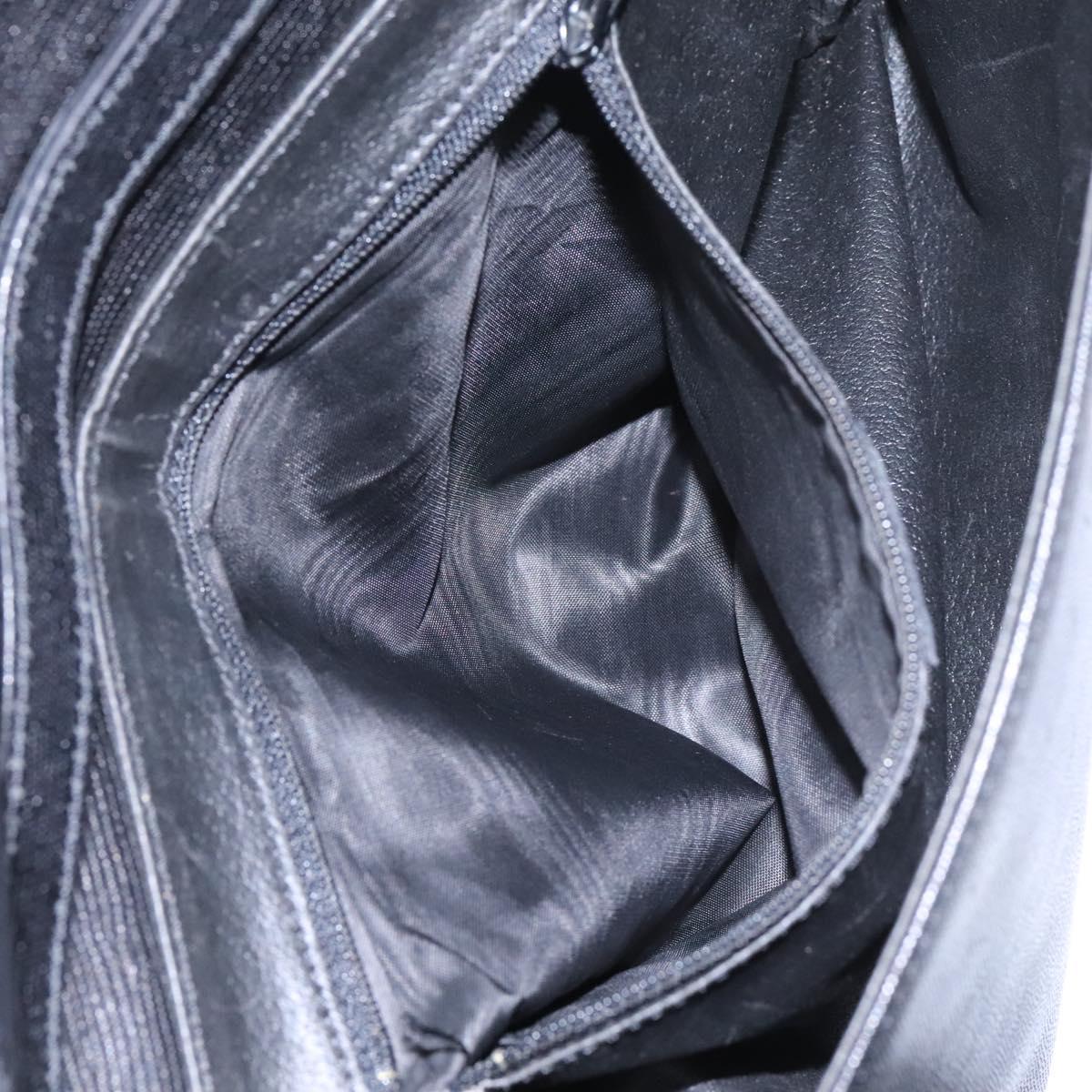 CELINE Shoulder Bag Leather Black Gold Auth BD268