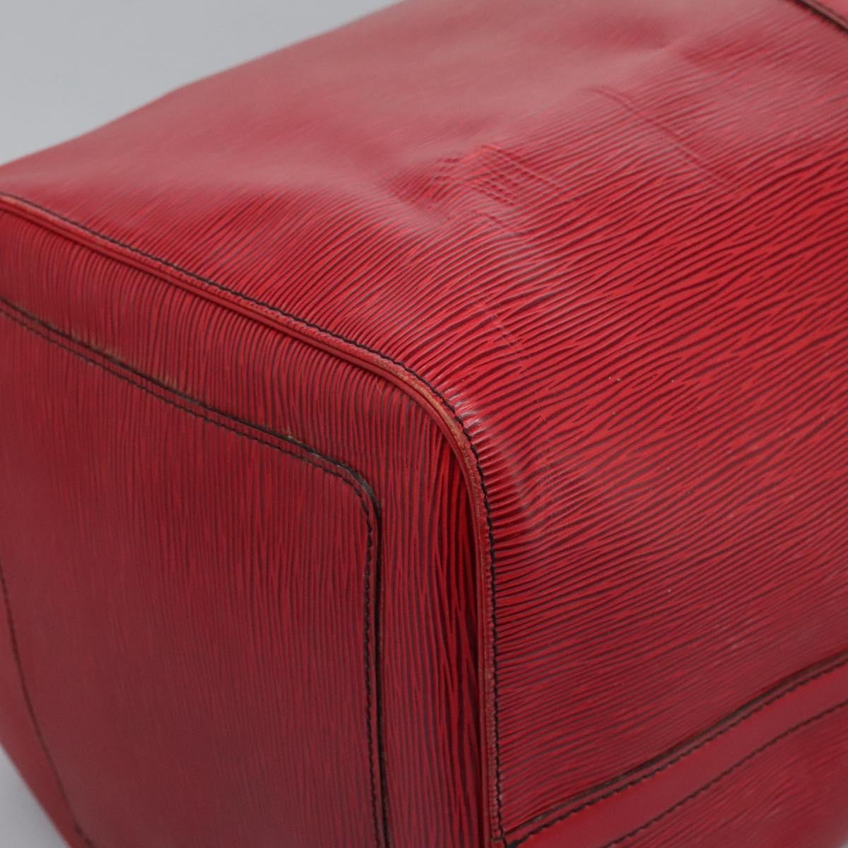 LOUIS VUITTON Epi Keepall 60 Boston Bag Red M42947 LV Auth BD278