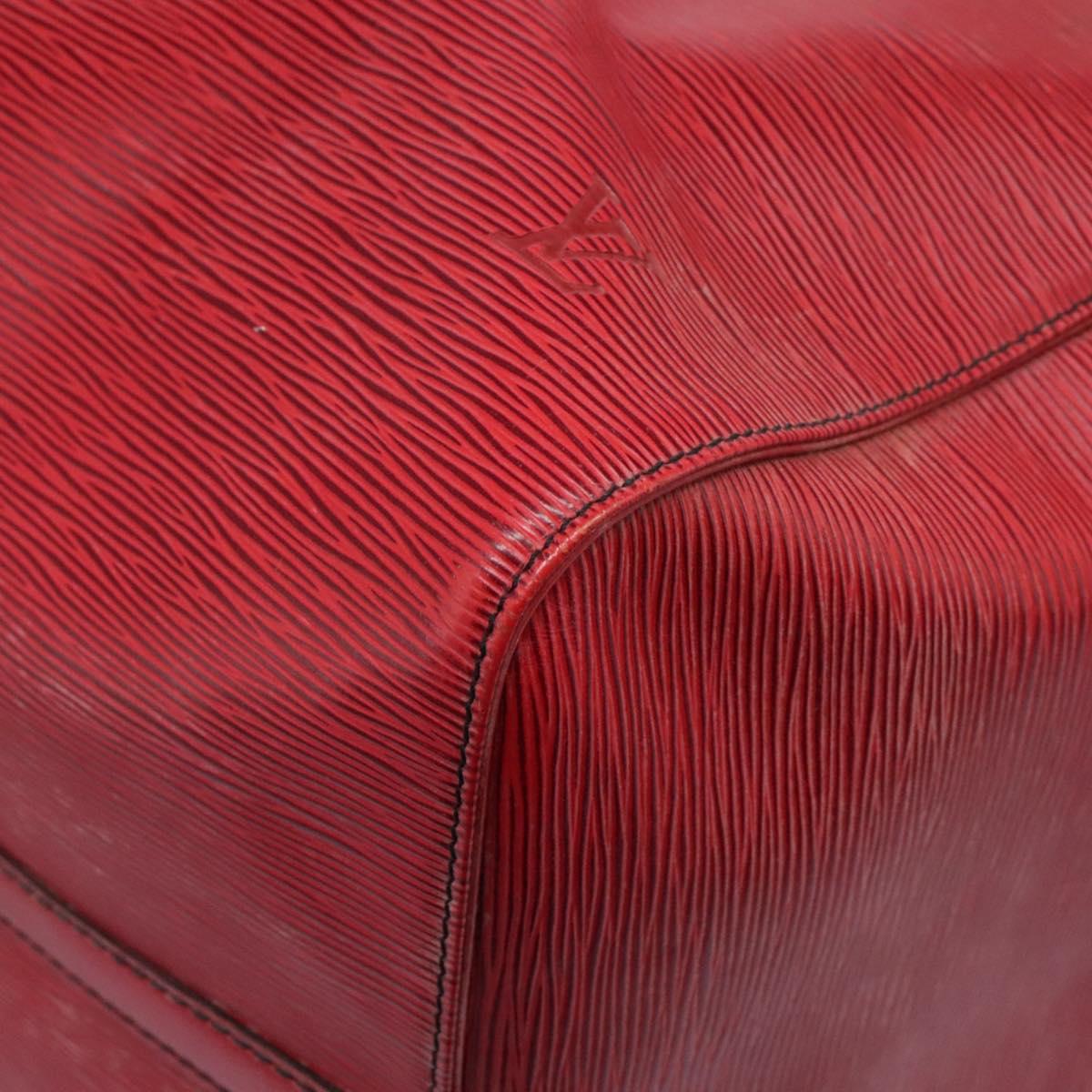 LOUIS VUITTON Epi Keepall 60 Boston Bag Red M42947 LV Auth BD278