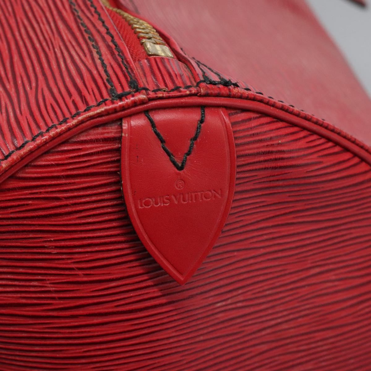 LOUIS VUITTON Epi Keepall 60 Boston Bag Red M42947 LV Auth BD278