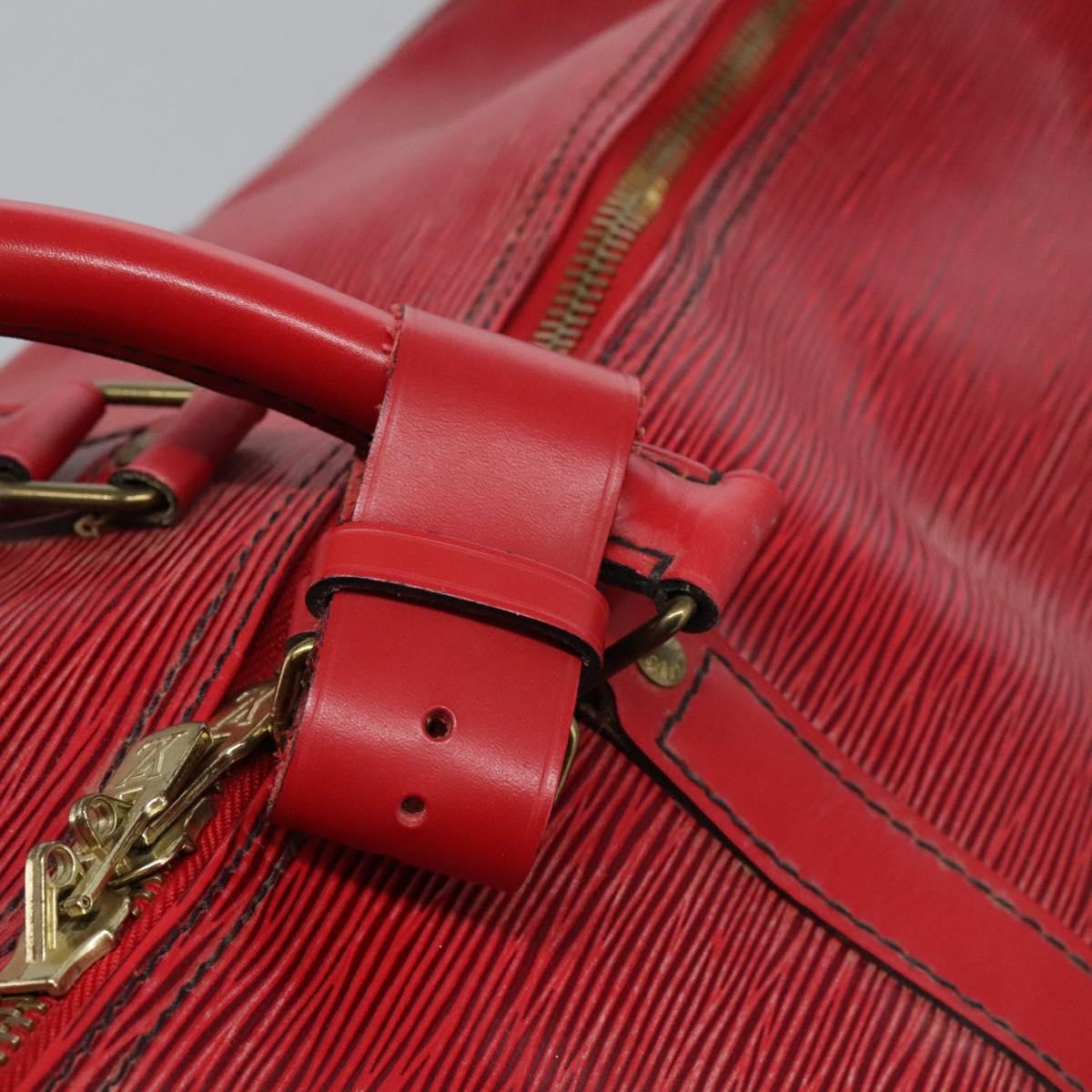 LOUIS VUITTON Epi Keepall 60 Boston Bag Red M42947 LV Auth BD278