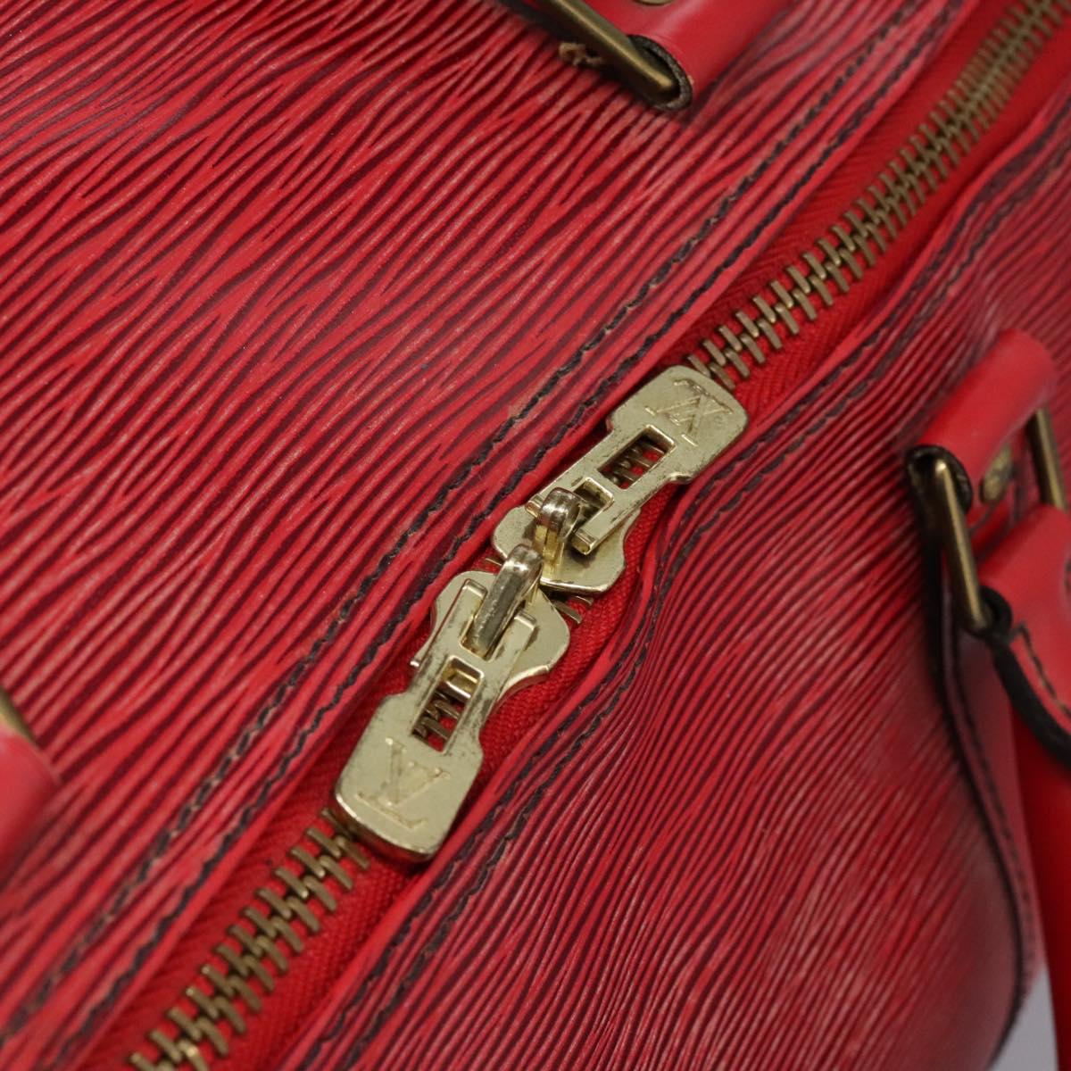 LOUIS VUITTON Epi Keepall 60 Boston Bag Red M42947 LV Auth BD278