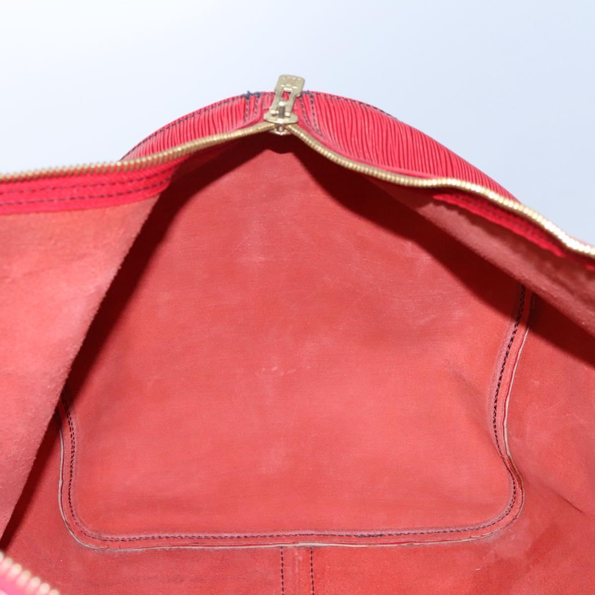 LOUIS VUITTON Epi Keepall 60 Boston Bag Red M42947 LV Auth BD278