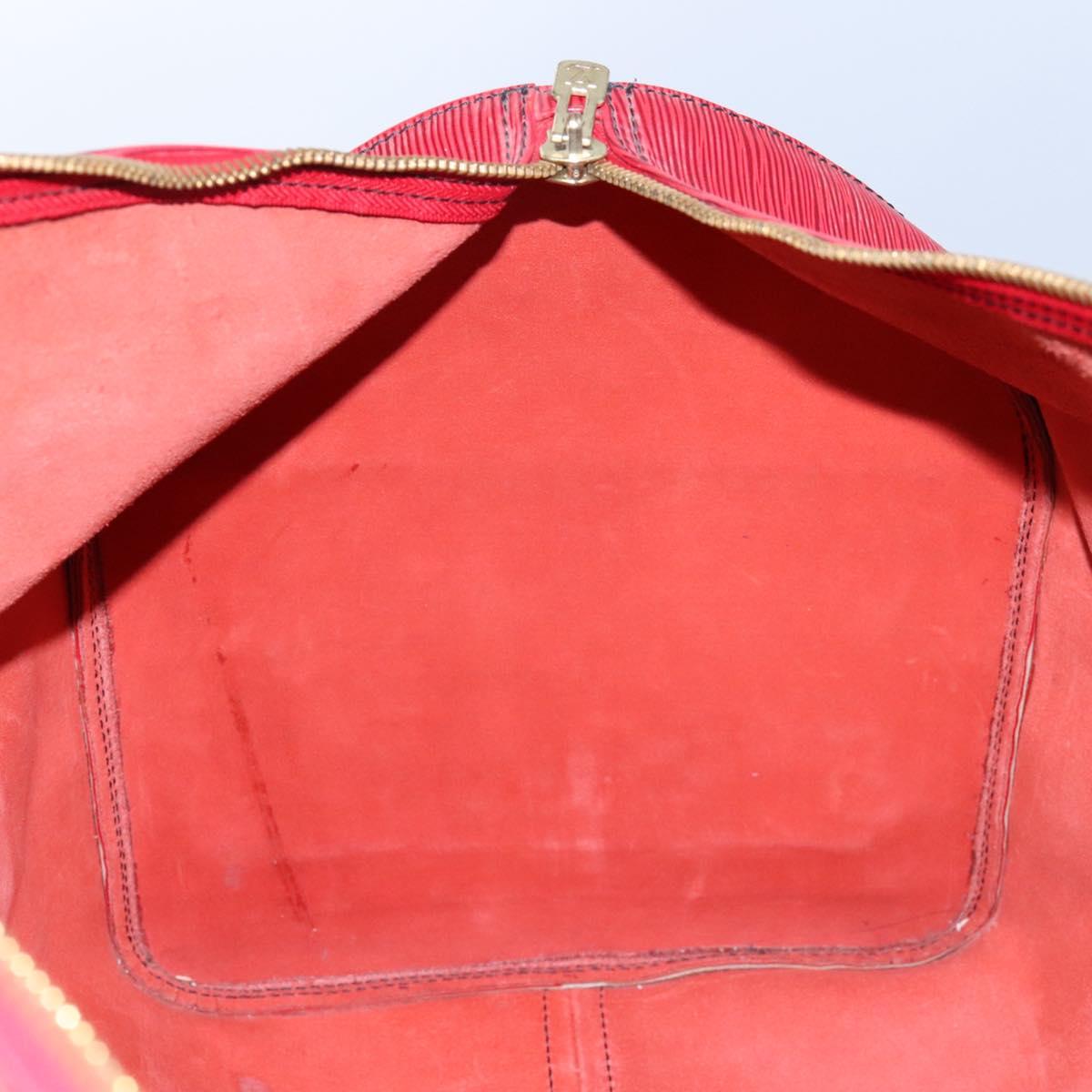 LOUIS VUITTON Epi Keepall 60 Boston Bag Red M42947 LV Auth BD278