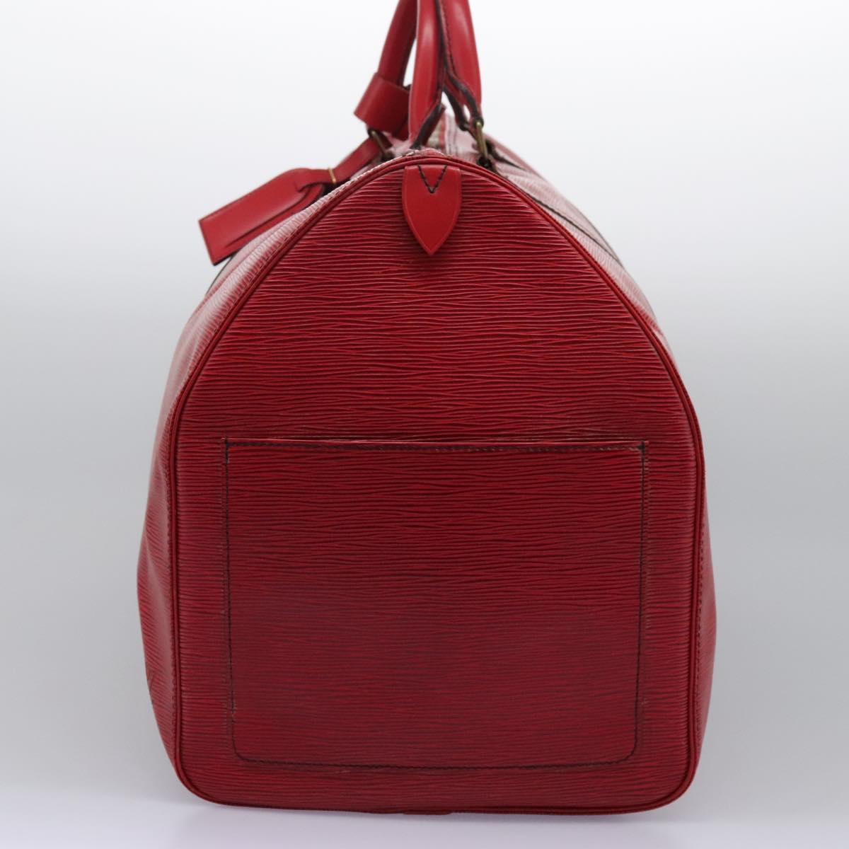 LOUIS VUITTON Epi Keepall 60 Boston Bag Red M42947 LV Auth BD278