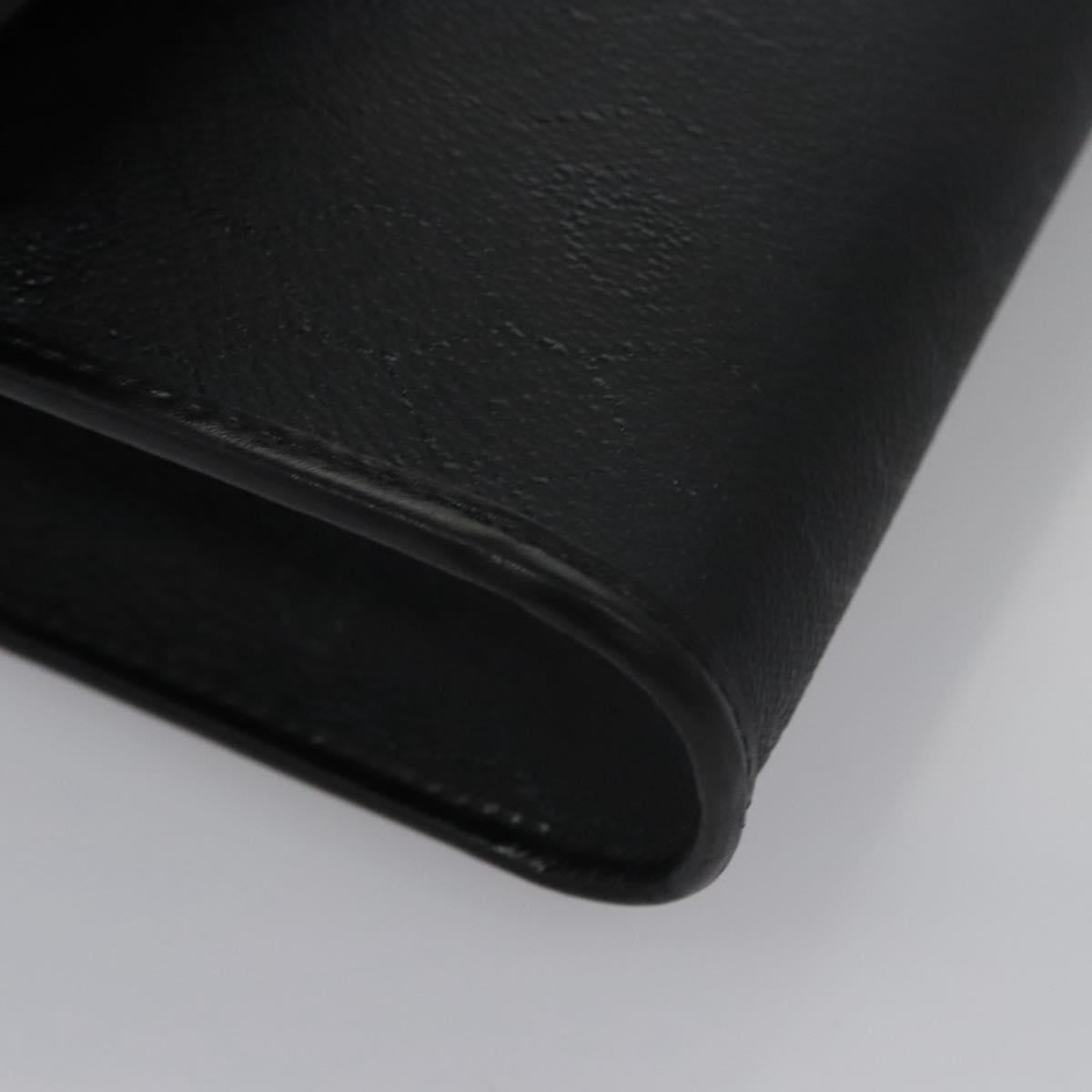 Christian Dior Honeycomb Canvas Chain Shoulder Bag PVC Black Gold Auth BD281