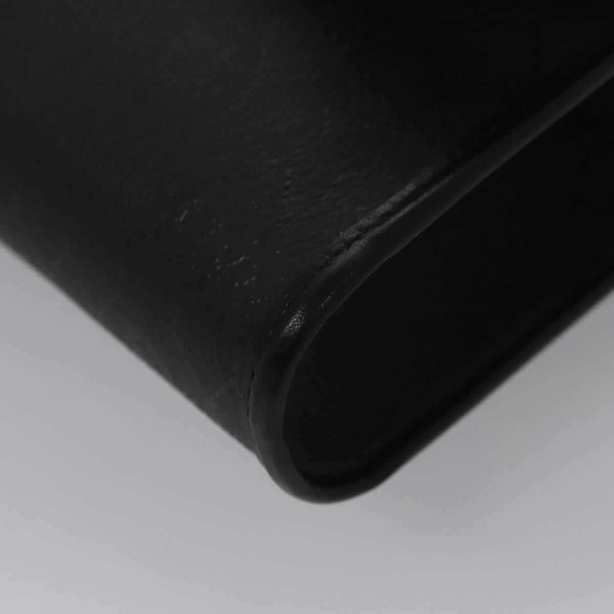 Christian Dior Honeycomb Canvas Chain Shoulder Bag PVC Black Gold Auth BD281