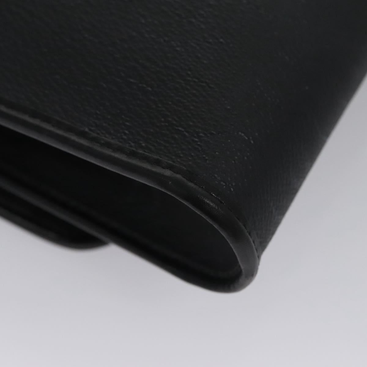 Christian Dior Honeycomb Canvas Chain Shoulder Bag PVC Black Gold Auth BD281