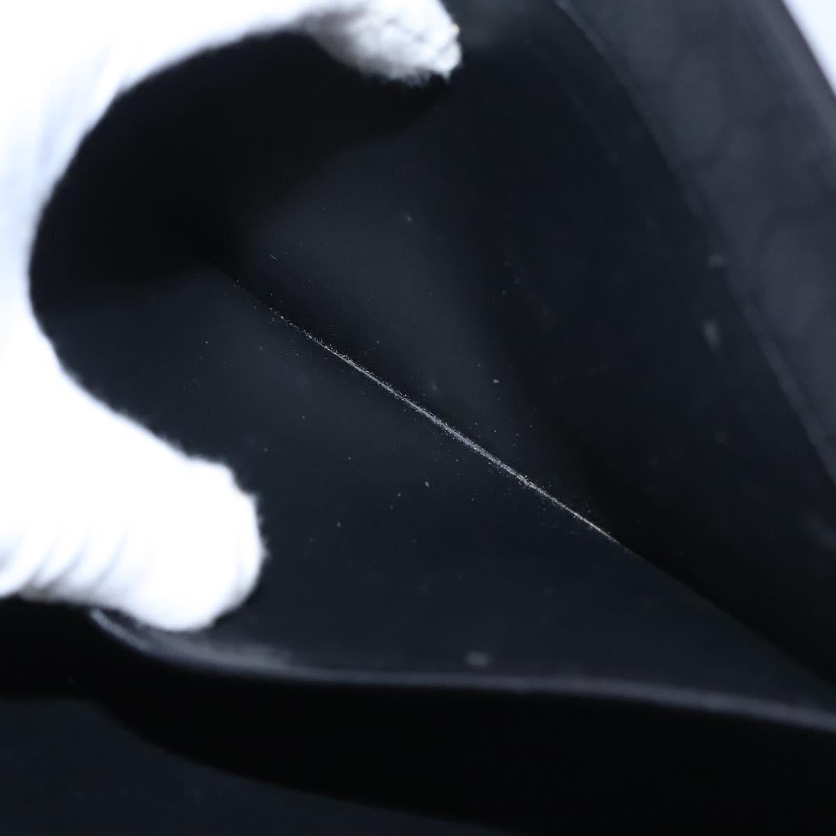 Christian Dior Honeycomb Canvas Chain Shoulder Bag PVC Black Gold Auth BD281