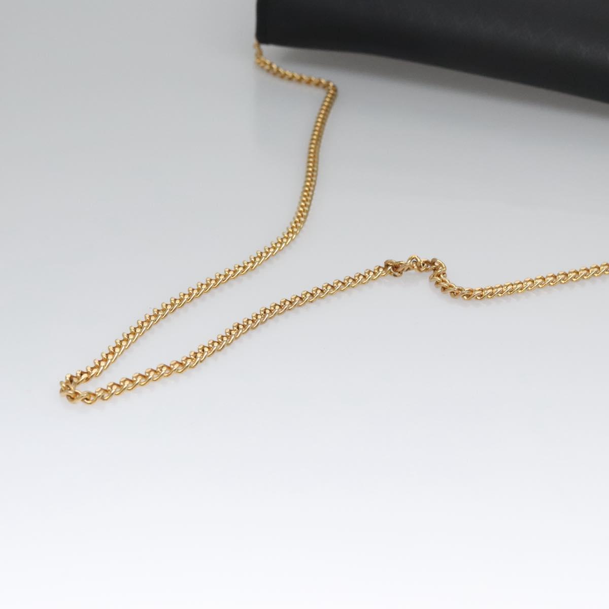 Christian Dior Honeycomb Canvas Chain Shoulder Bag PVC Black Gold Auth BD281