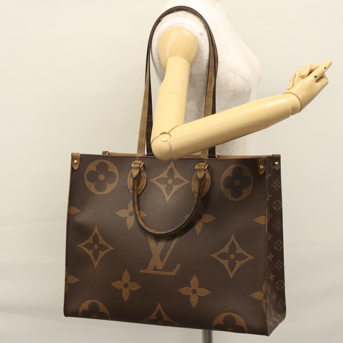 LOUIS VUITTON Monogram Reverse Giant On The Go GM Tote Bag M45320 Auth BD313S