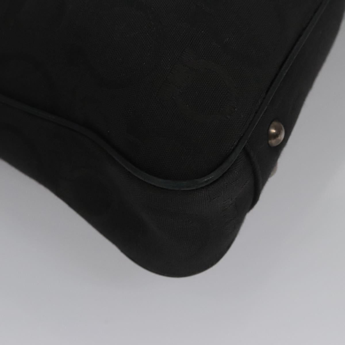 Salvatore Ferragamo Gancini Tote Bag Canvas Black Auth BD344