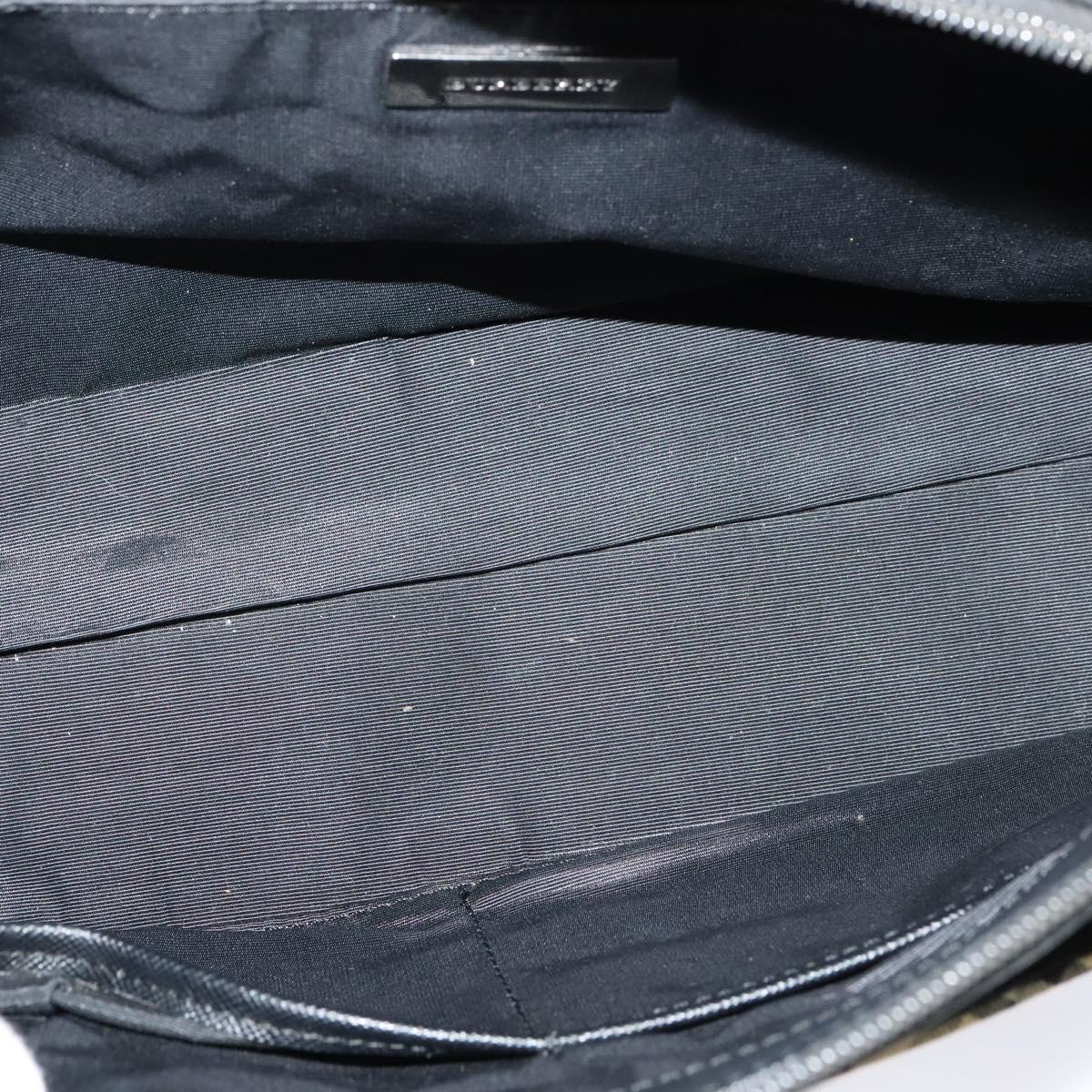 BURBERRY Nova Check Hand Bag Canvas Beige Black Auth BD352