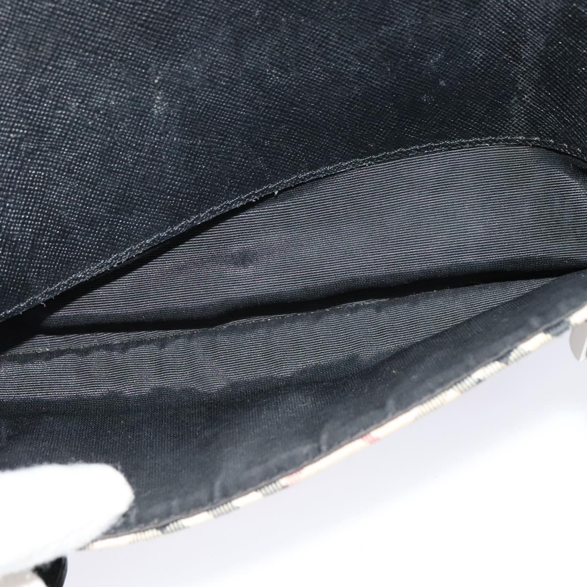 BURBERRY Nova Check Hand Bag Canvas Beige Black Auth BD352