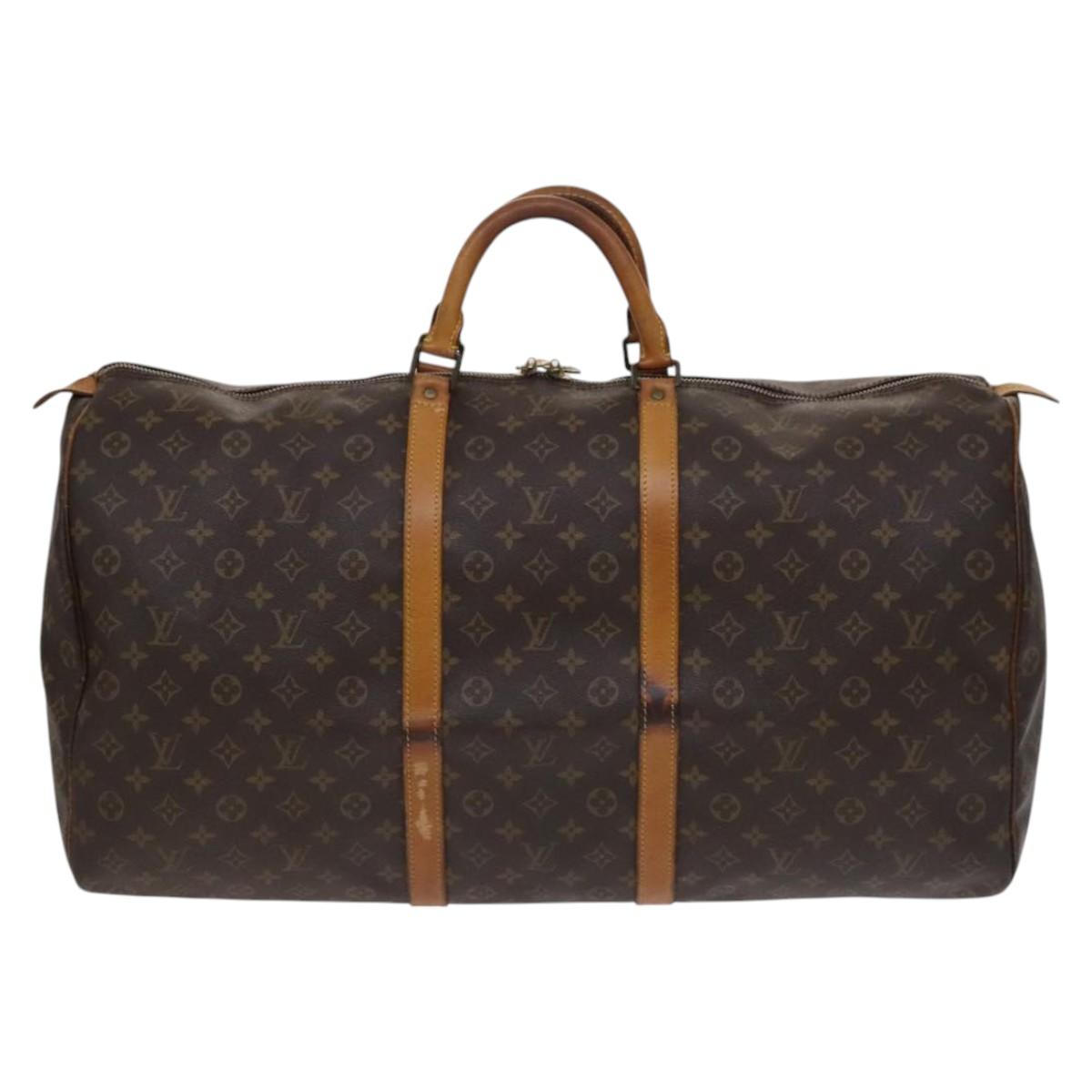 LOUIS VUITTON Monogram Keepall 60 Boston Bag M41422 LV Auth BD363