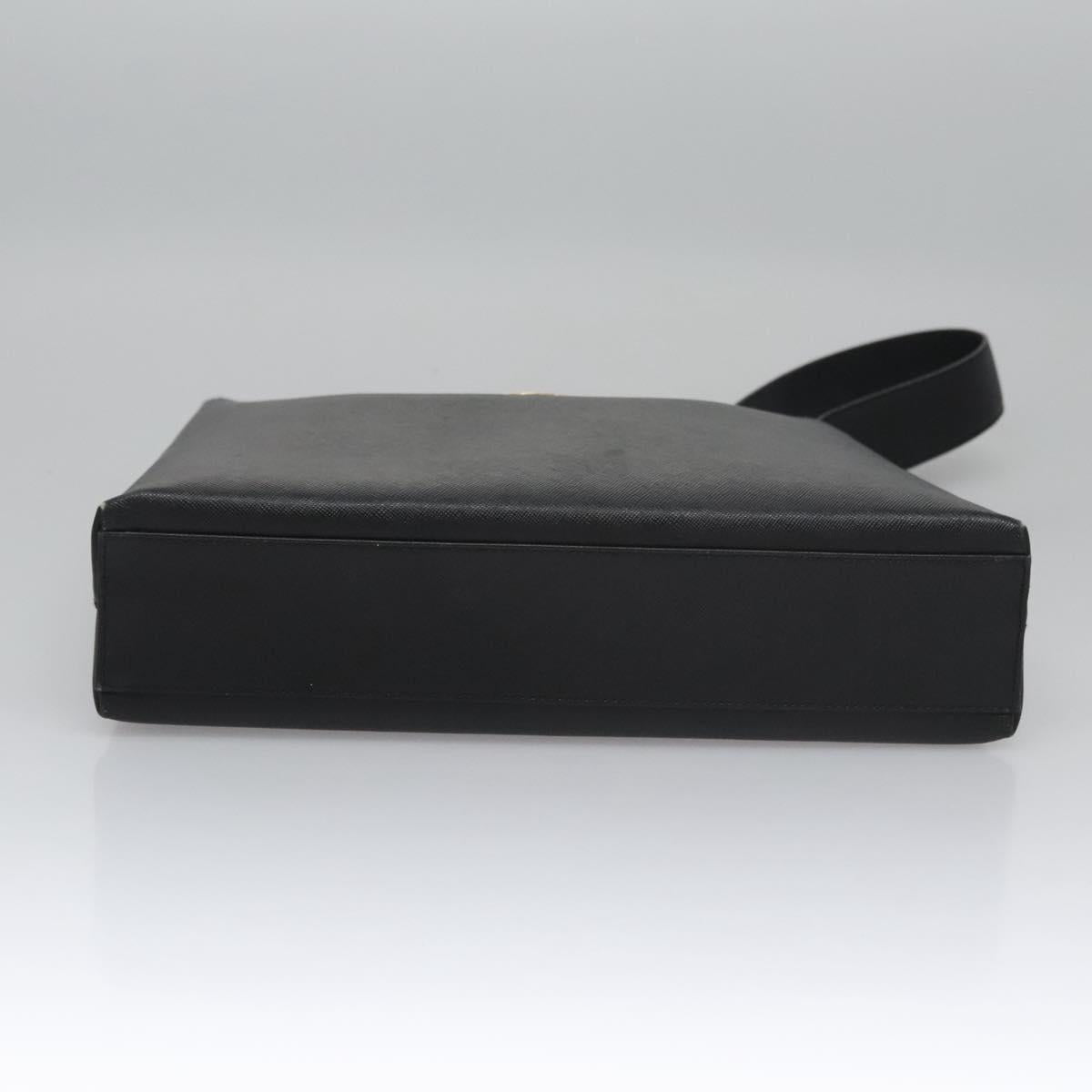 Salvatore Ferragamo Gancini Shoulder Bag Leather Black Auth BD371