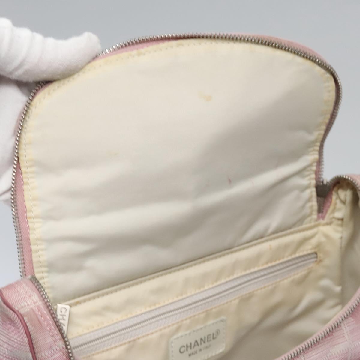 CHANEL New Travel Line Backpack Canvas Pink CC Auth BD376