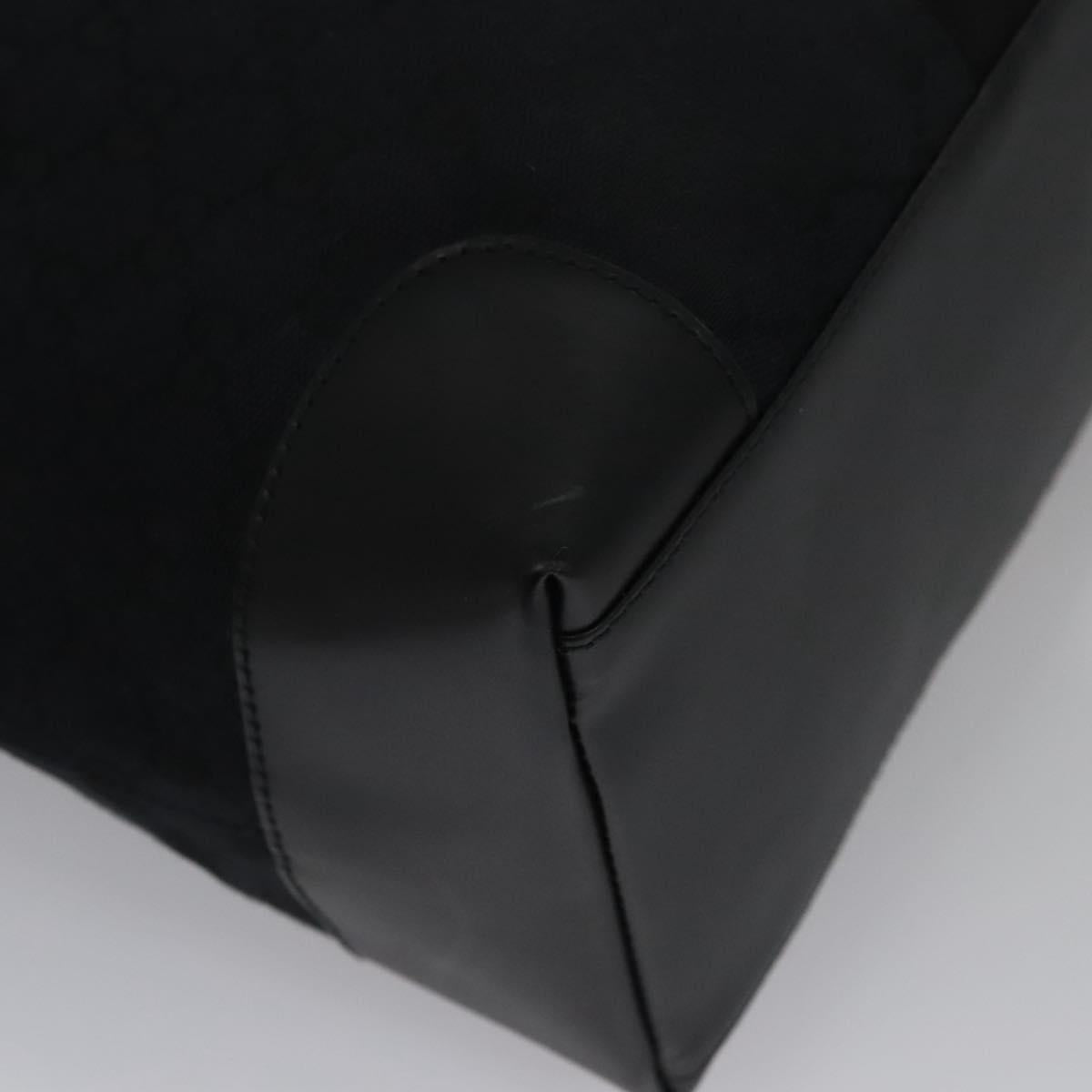 GUCCI GG Canvas Sherry Line Hand Bag Black Gold 002 1093 Auth BD414
