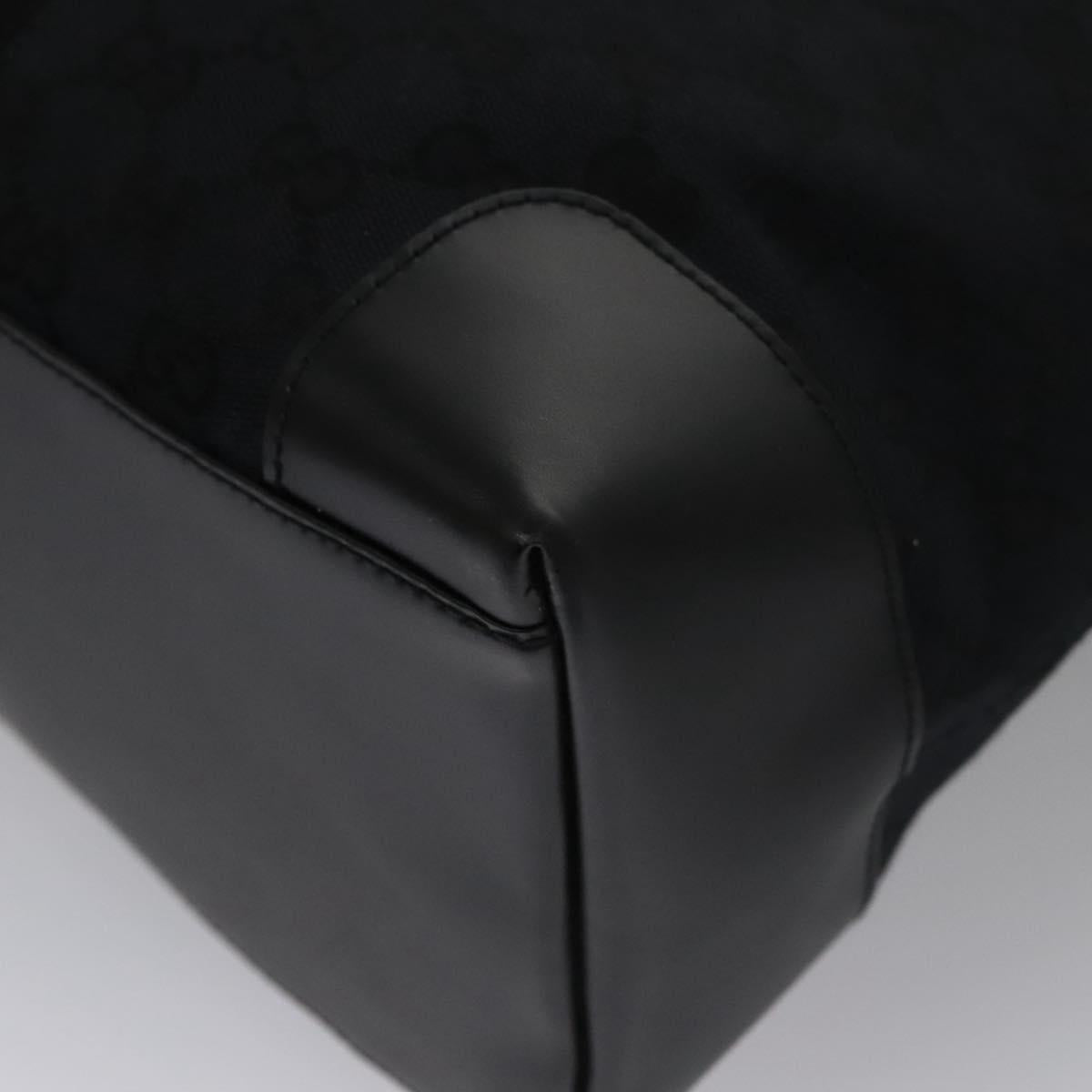 GUCCI GG Canvas Sherry Line Hand Bag Black Gold 002 1093 Auth BD414