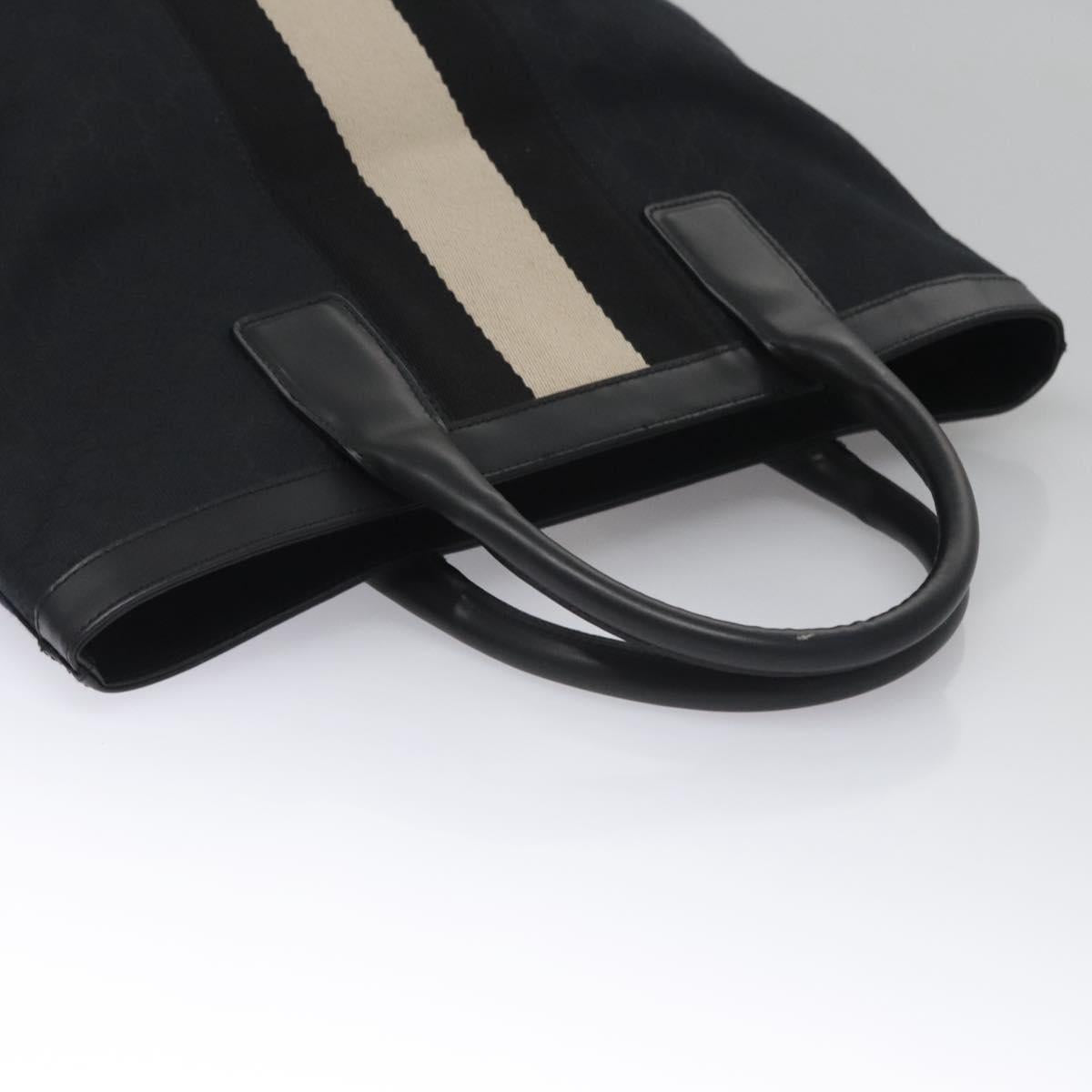GUCCI GG Canvas Sherry Line Hand Bag Black Gold 002 1093 Auth BD414