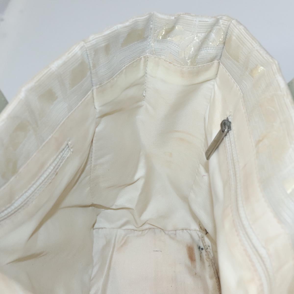 CHANEL New travel line Tote Bag Canvas Beige CC Auth BD439