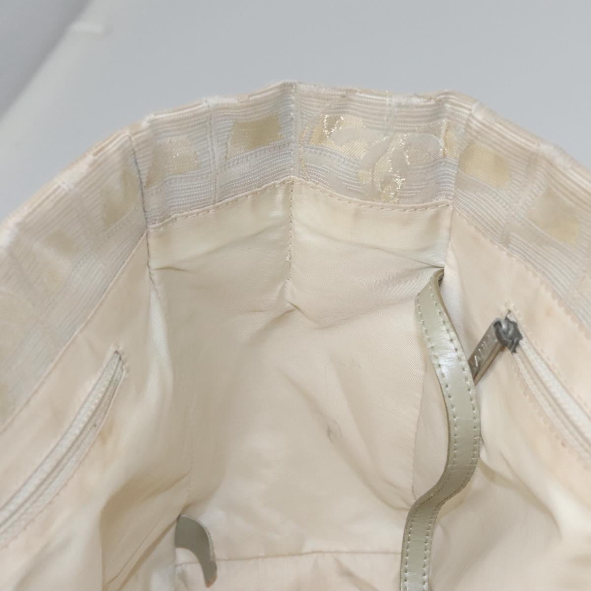 CHANEL New travel line Tote Bag Canvas Beige CC Auth BD439