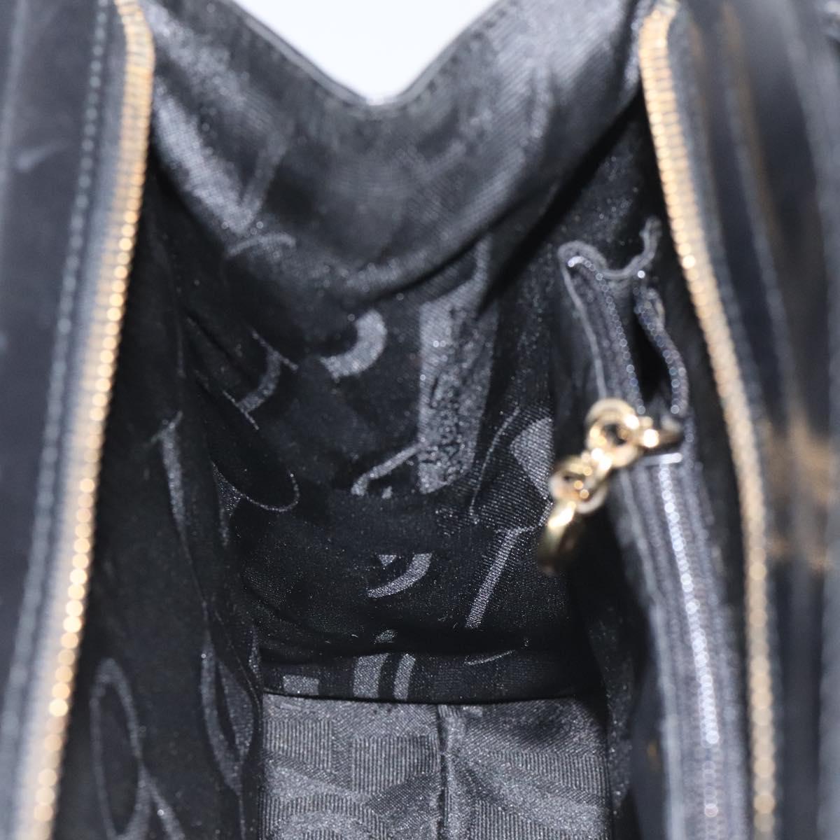 Salvatore Ferragamo Vala Shoulder Bag Leather Black Gold Auth BD443