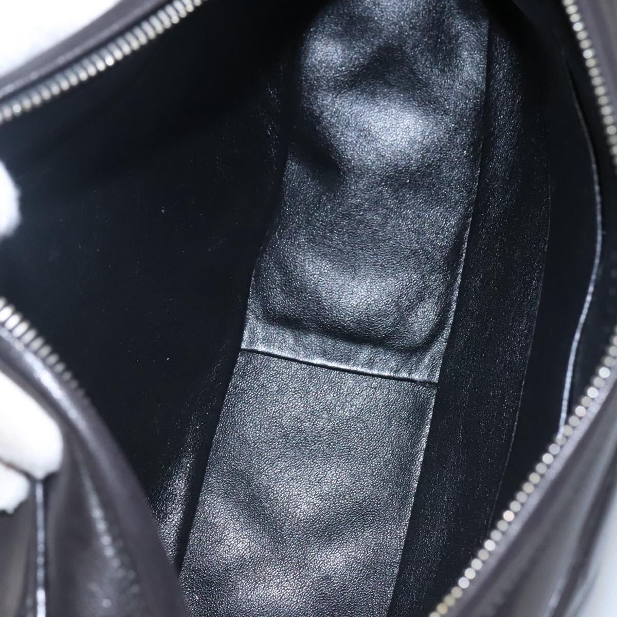 CHANEL Matelasse Tassel Shoulder Bag Lamb Skin Black Gold CC Auth BD484A