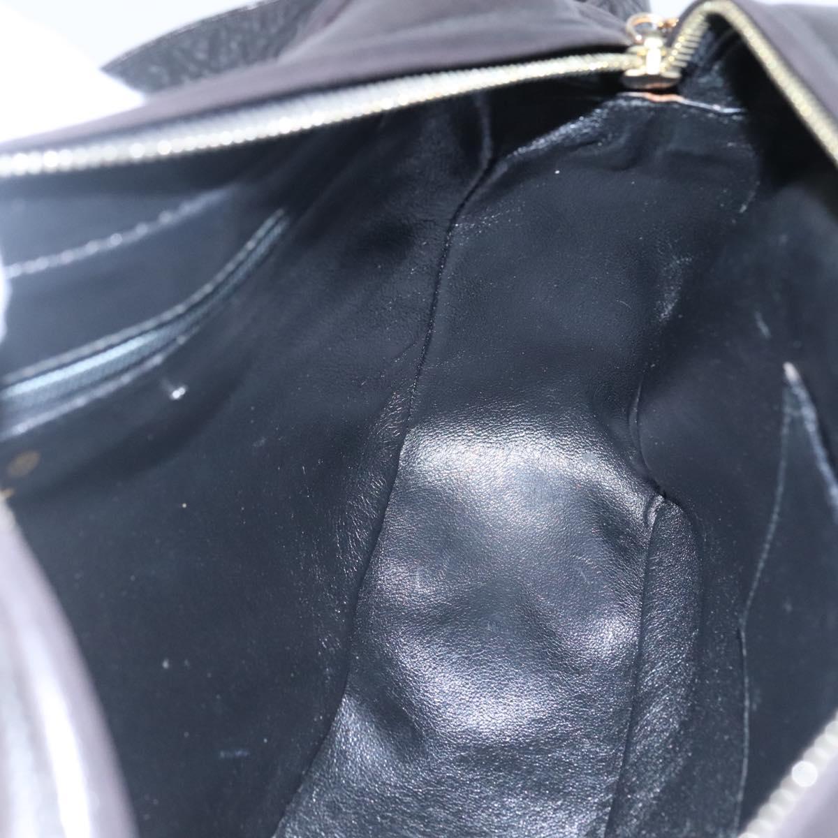 CHANEL Matelasse Tassel Shoulder Bag Lamb Skin Black Gold CC Auth BD484A