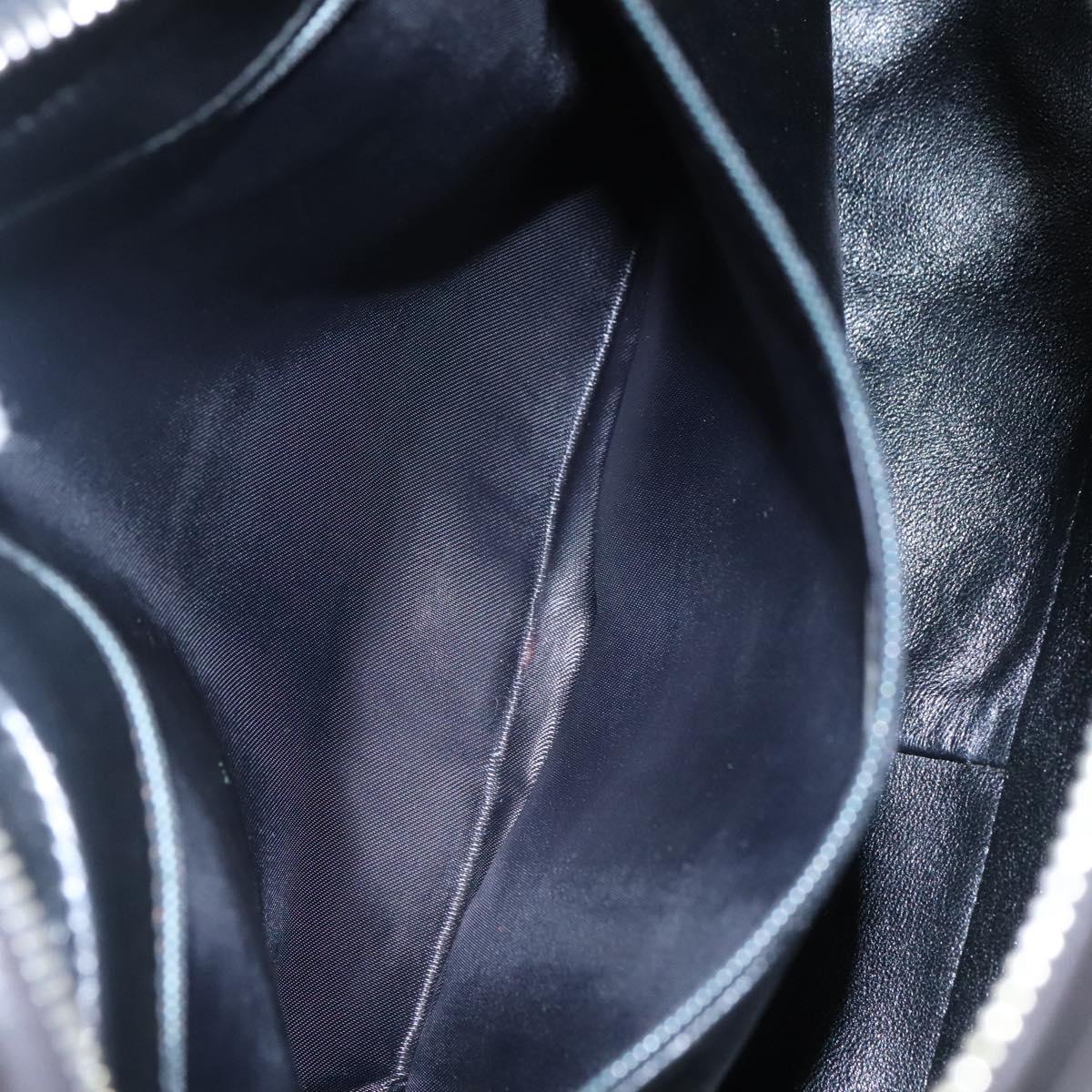 CHANEL Matelasse Tassel Shoulder Bag Lamb Skin Black Gold CC Auth BD484A