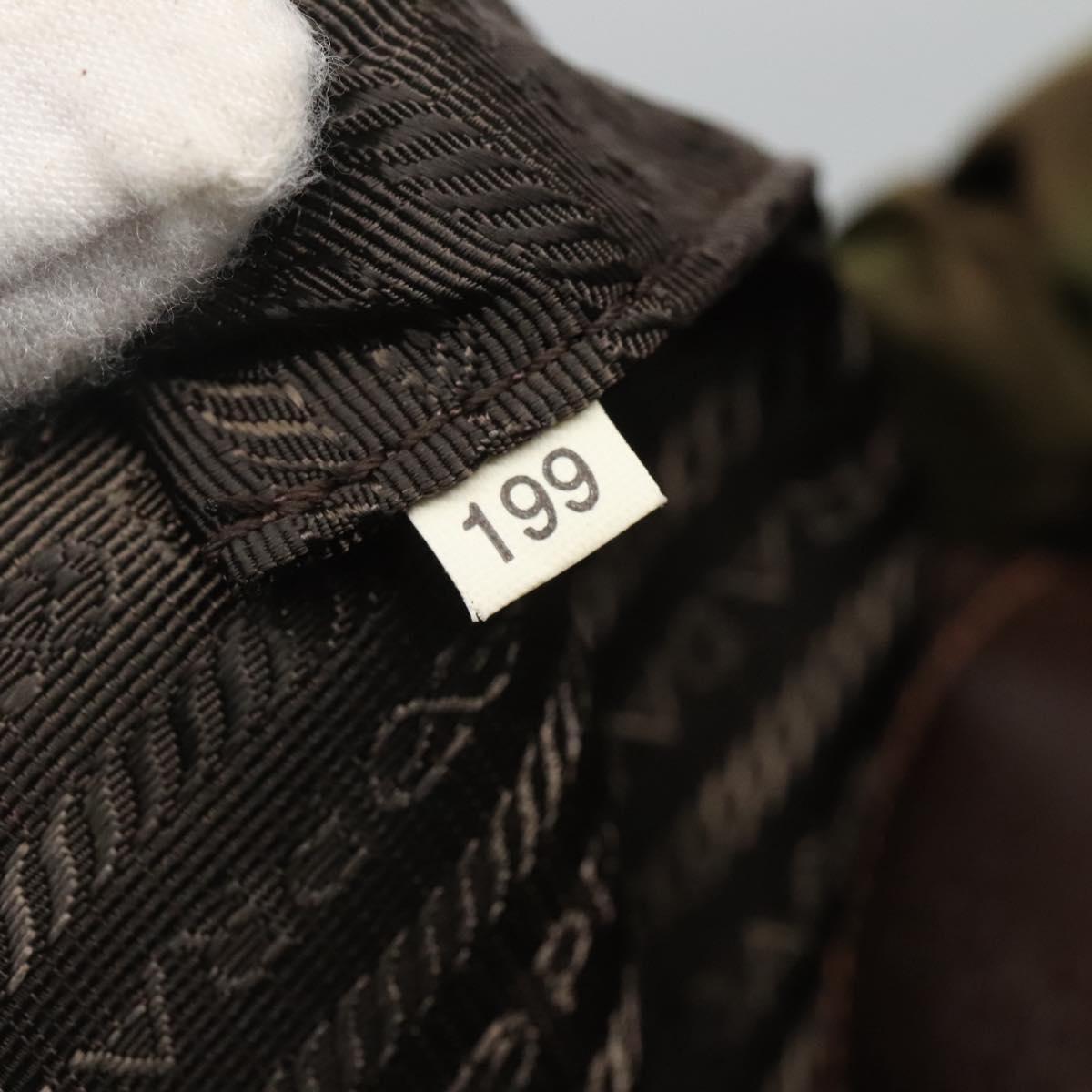 PRADA Tote Bag Nylon Khaki Gold Auth BD489