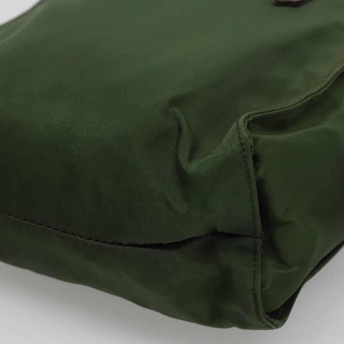 PRADA Hand Bag Nylon Khaki Auth BD490