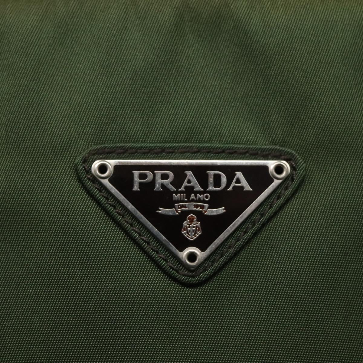 PRADA Hand Bag Nylon Khaki Auth BD490