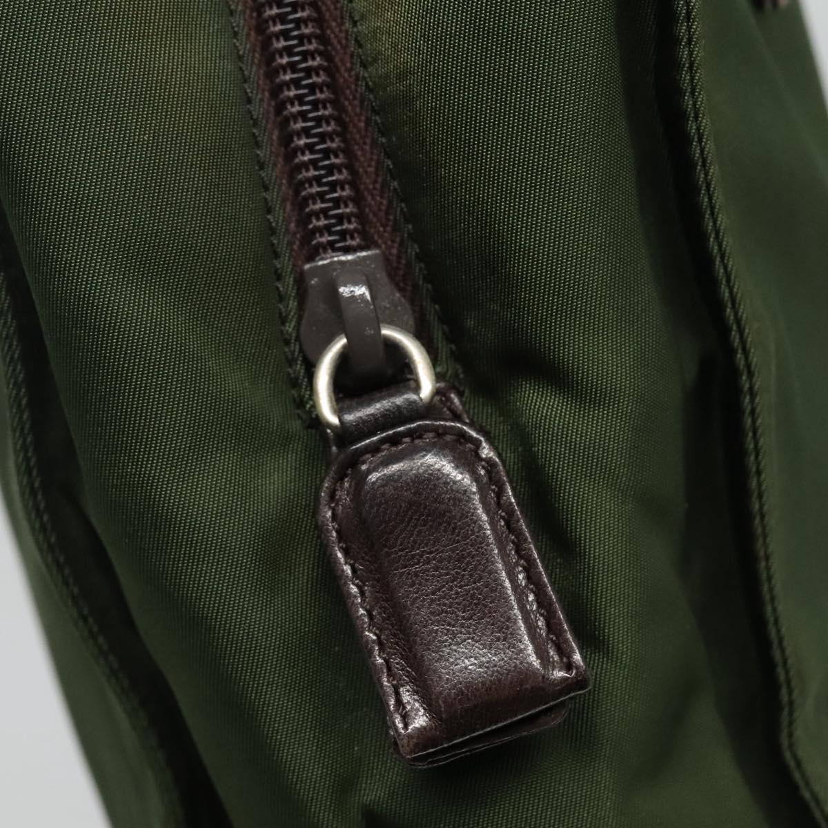 PRADA Hand Bag Nylon Khaki Auth BD490
