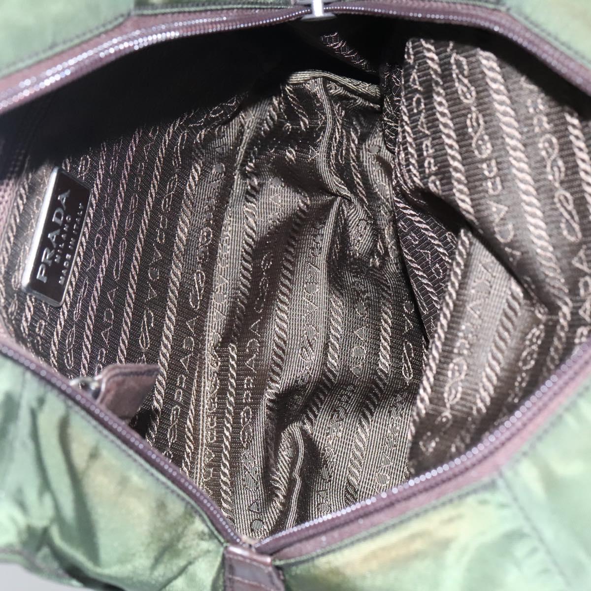 PRADA Hand Bag Nylon Khaki Auth BD490