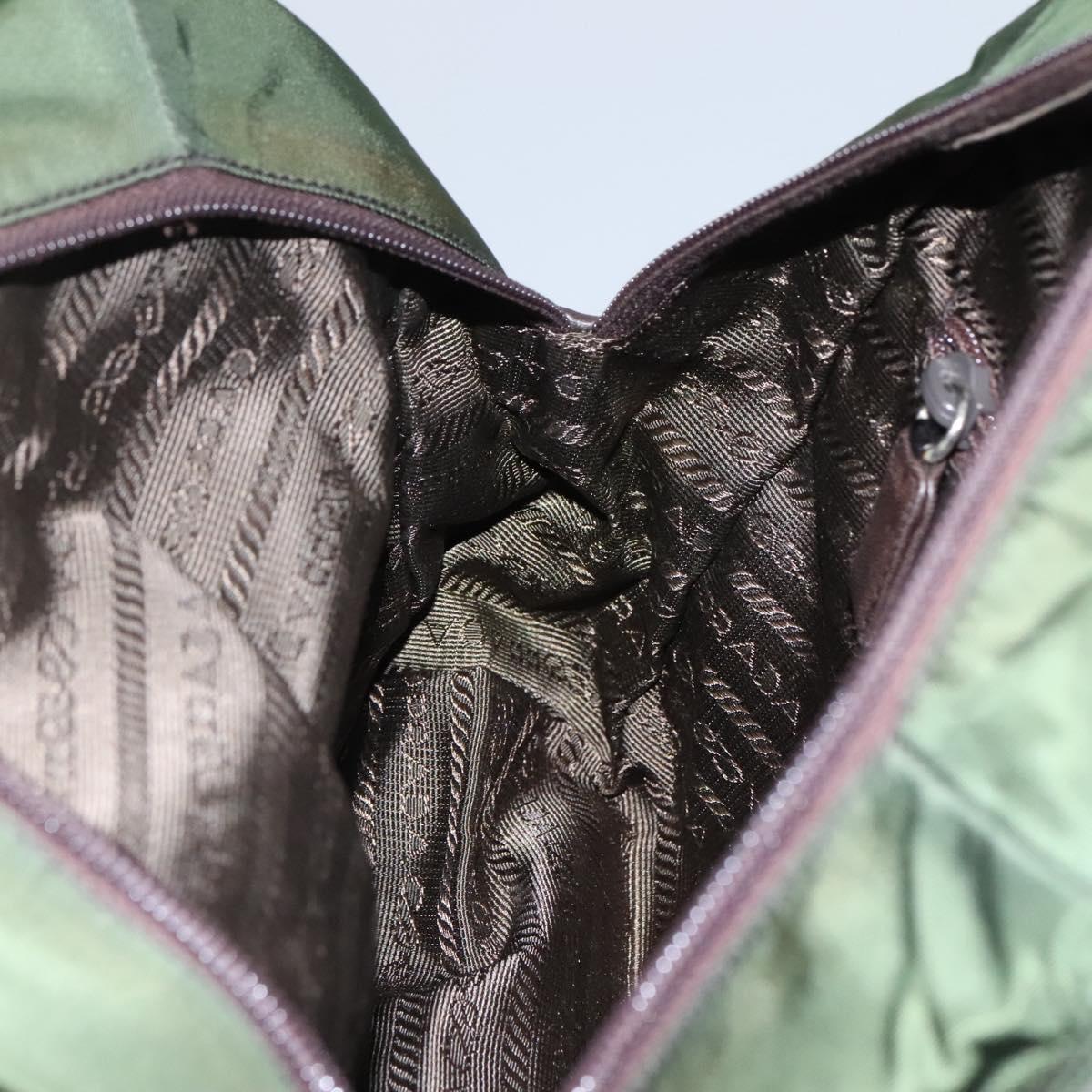 PRADA Hand Bag Nylon Khaki Auth BD490