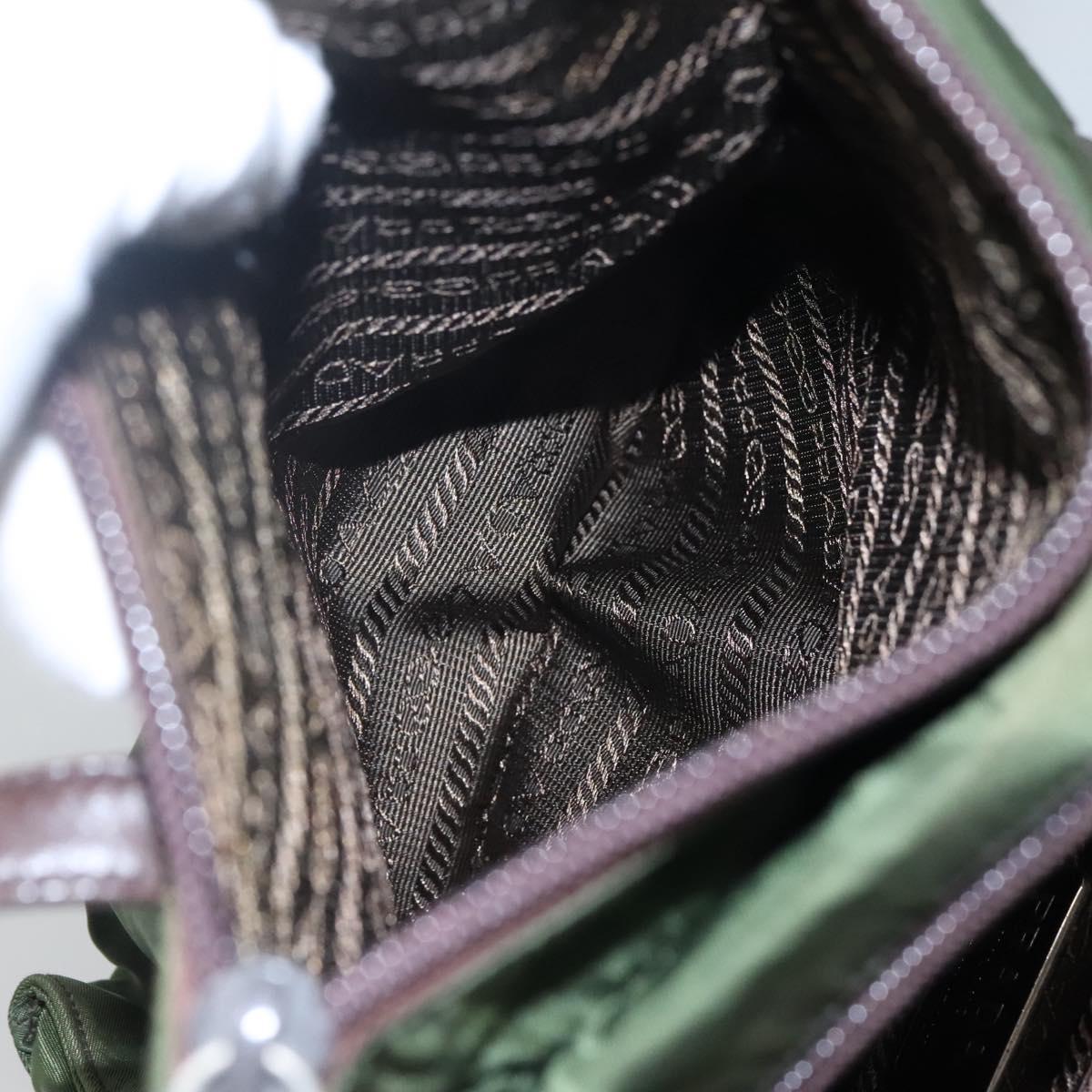 PRADA Hand Bag Nylon Khaki Auth BD490