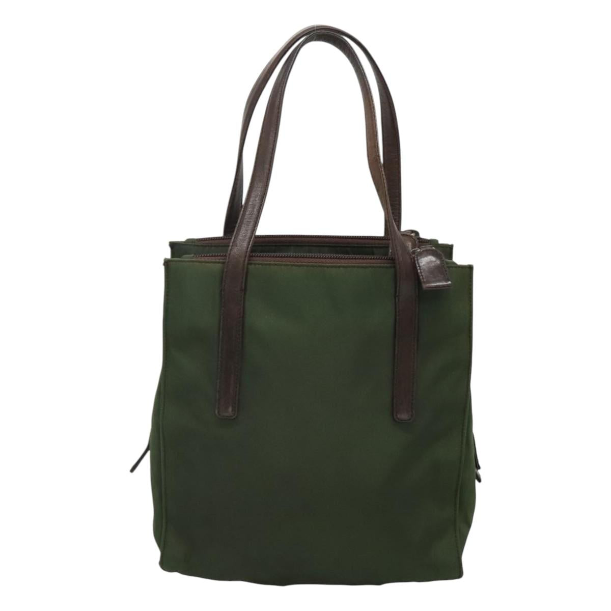 PRADA Hand Bag Nylon Khaki Auth BD490