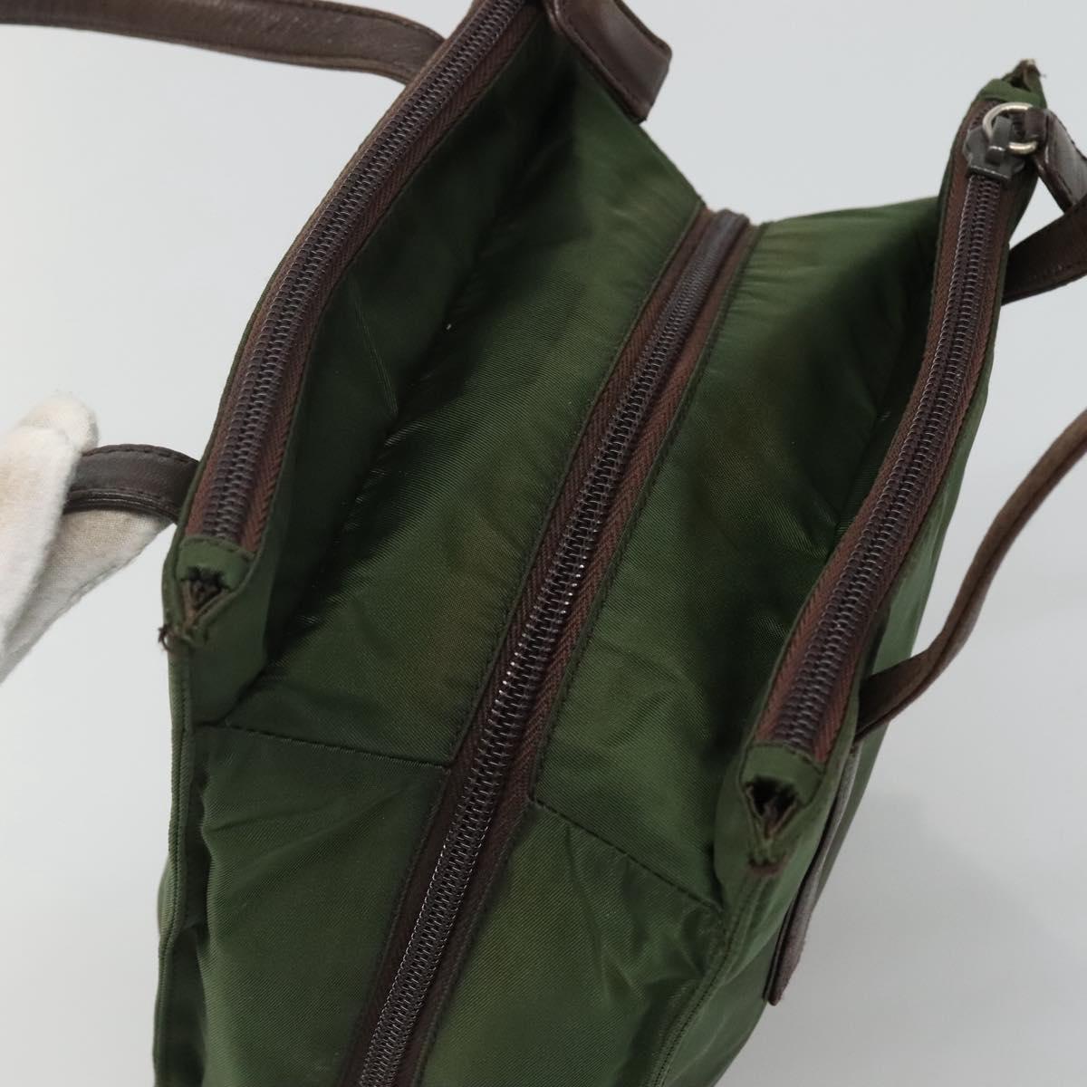 PRADA Hand Bag Nylon Khaki Auth BD490