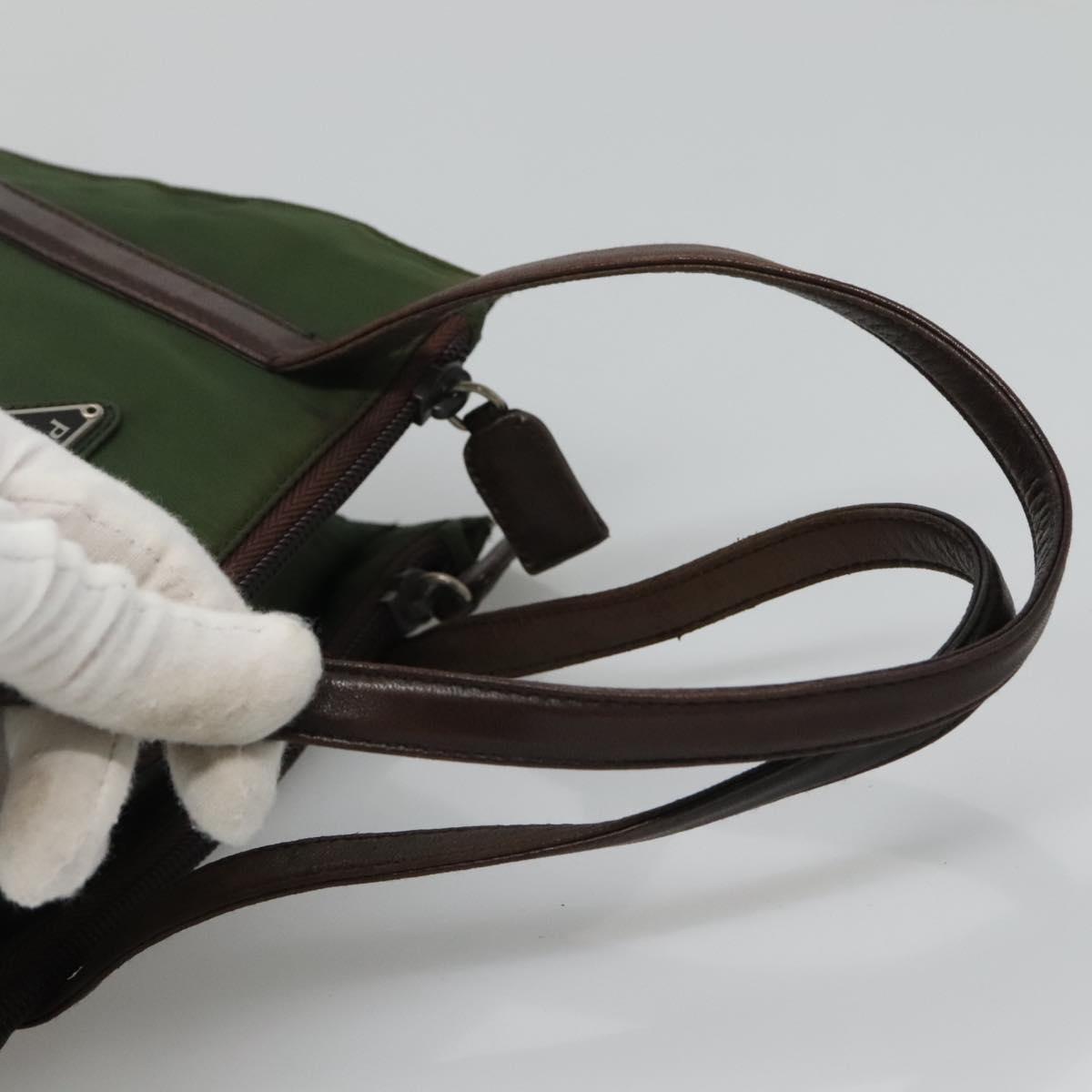 PRADA Hand Bag Nylon Khaki Auth BD490
