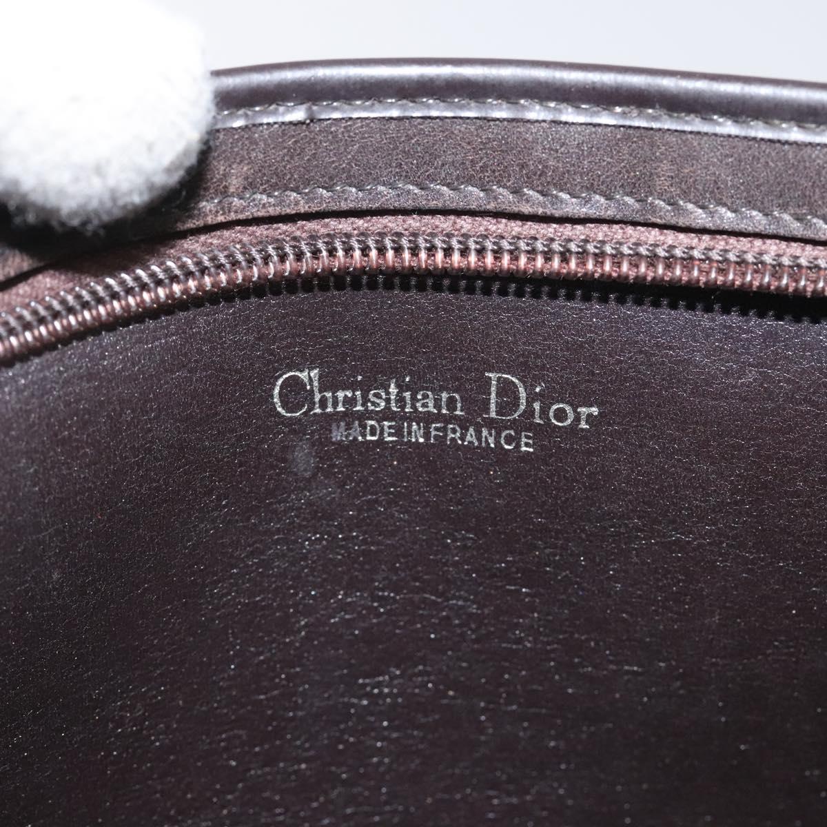 Christian Dior Trotter Canvas Shoulder Bag Brown Gold Auth BD543