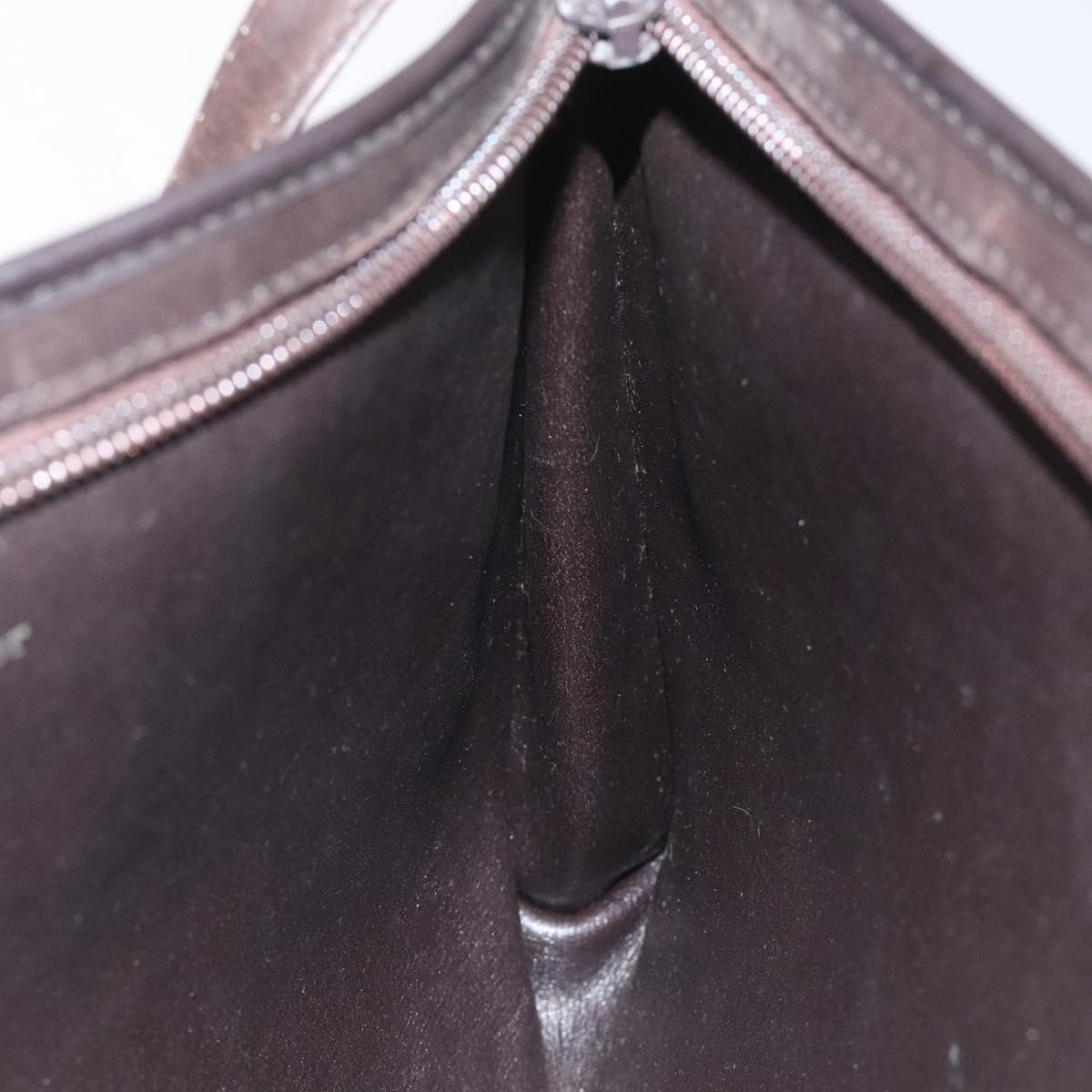 Christian Dior Trotter Canvas Shoulder Bag Brown Gold Auth BD543