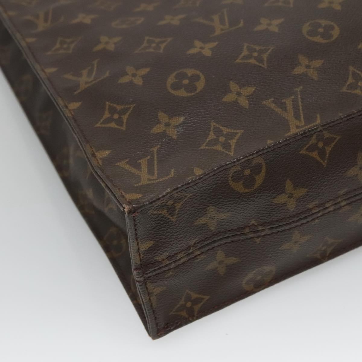 LOUIS VUITTON Monogram Sac Plat Hand Bag M51140 LV Auth BD570